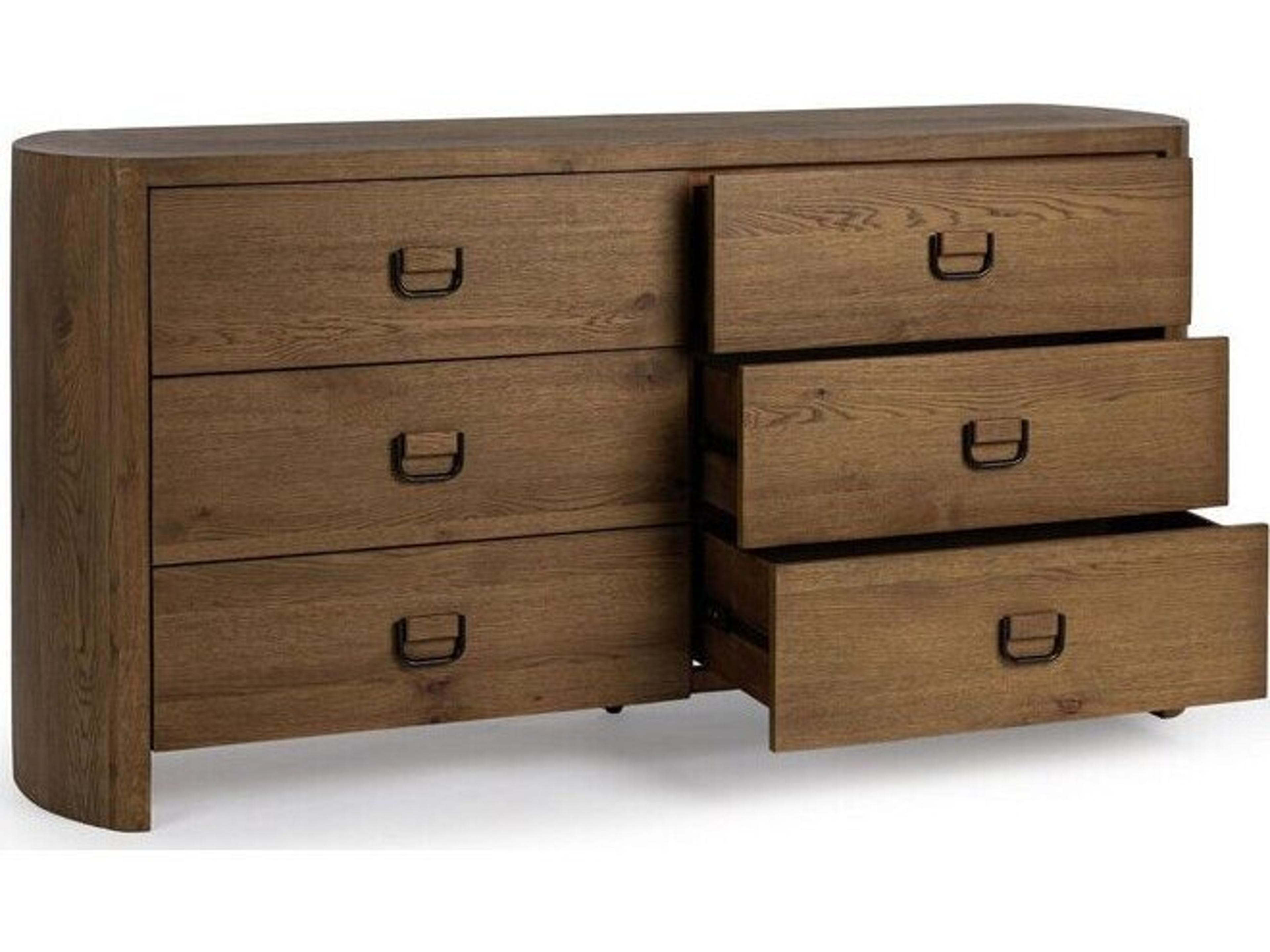 Classic Home Kyrie 6-Drawers Oak Wood Double Dresser