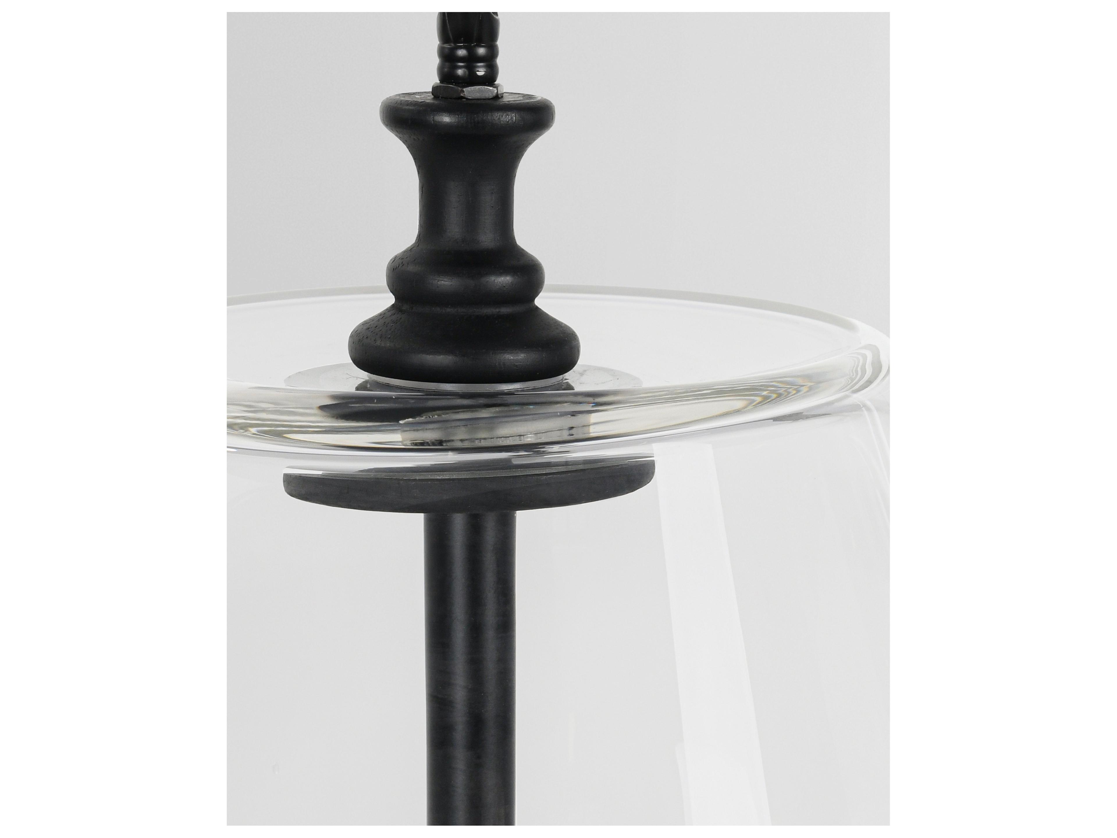 Classic Home Odense 1-Light Black Clear Bowl Mini Pendant