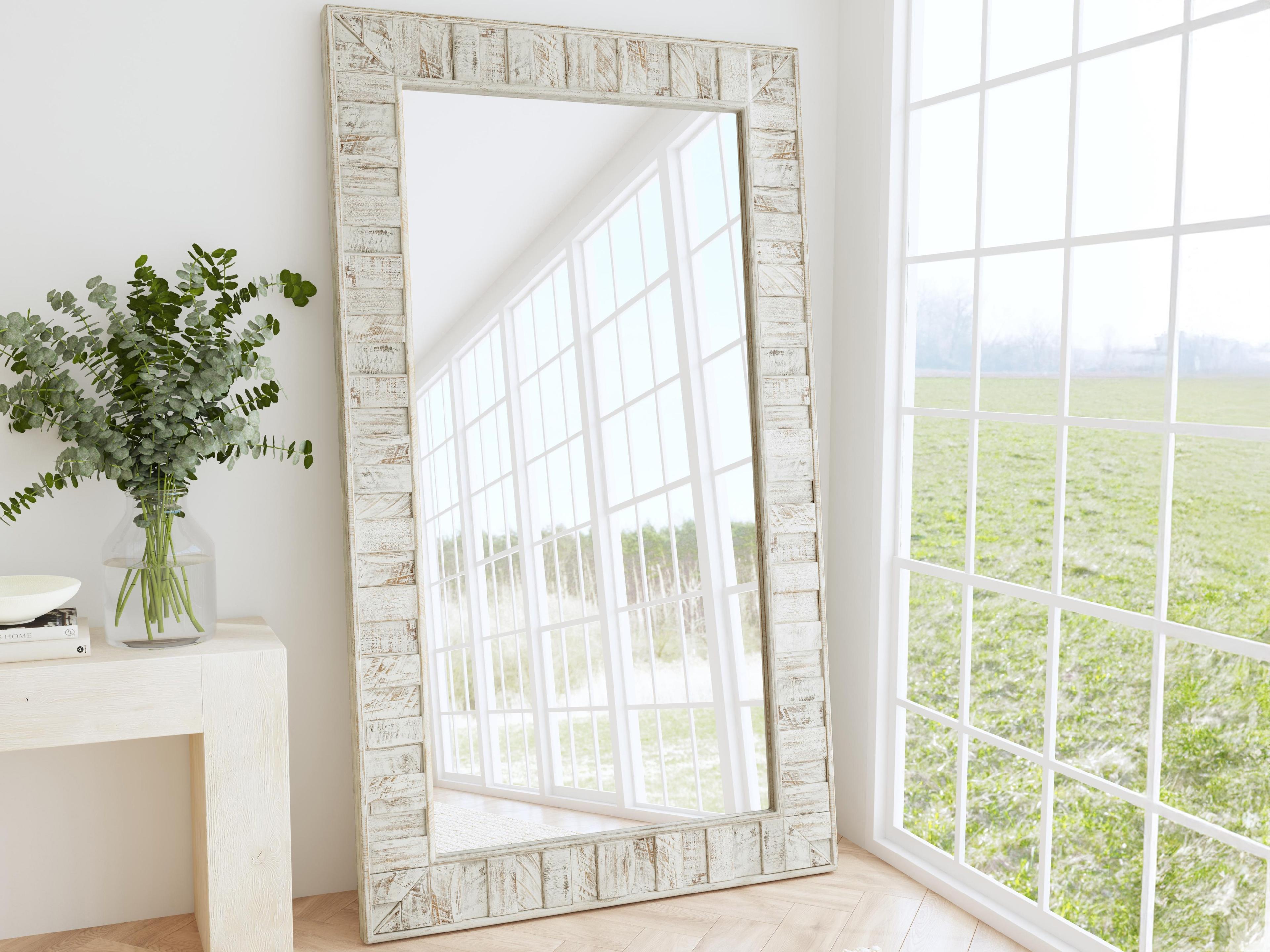 Classic Home Astrid White Floor Mirror Rectangular