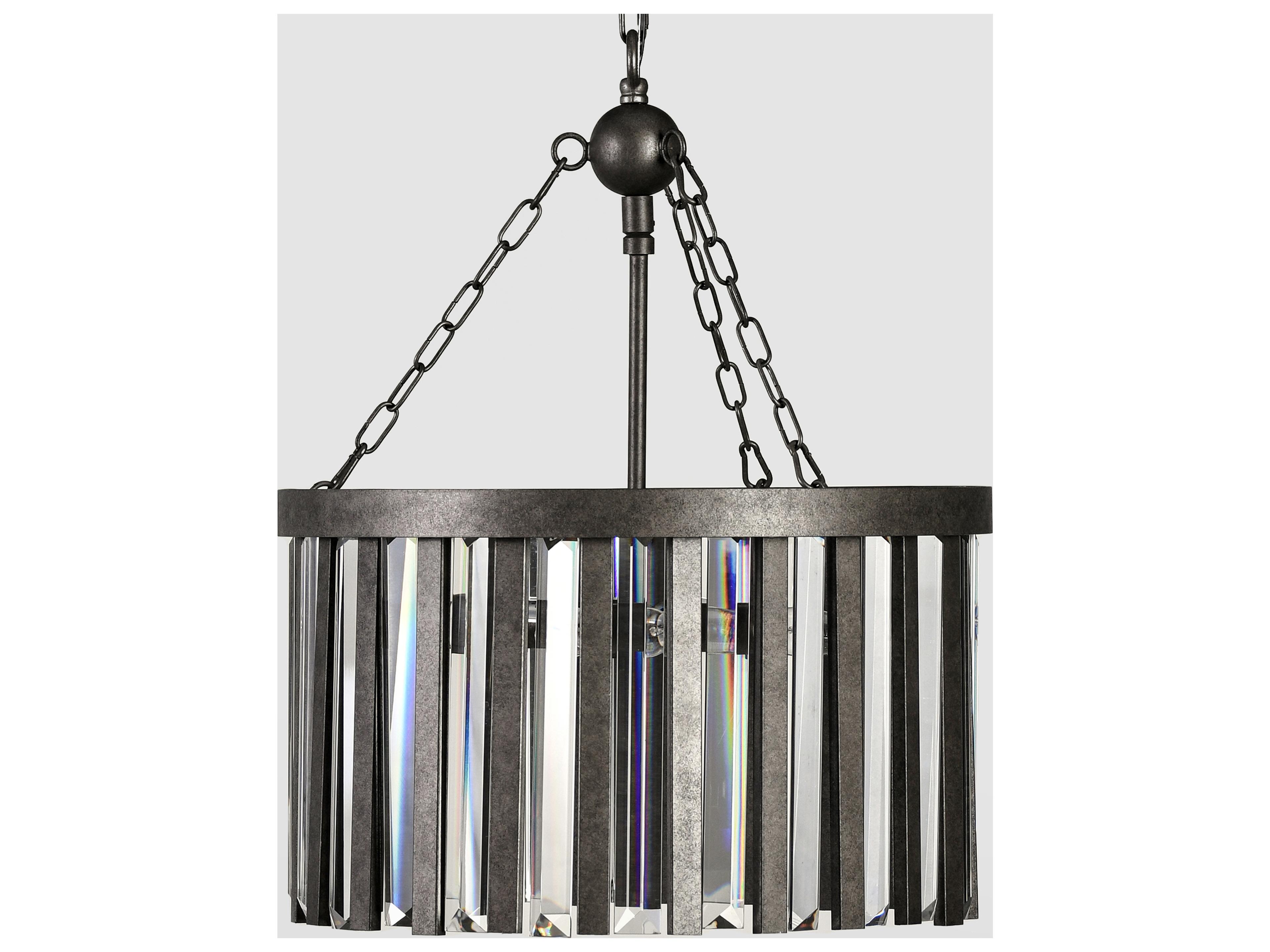 Olympia 4-Light Gray Black Cylinder Chandelier