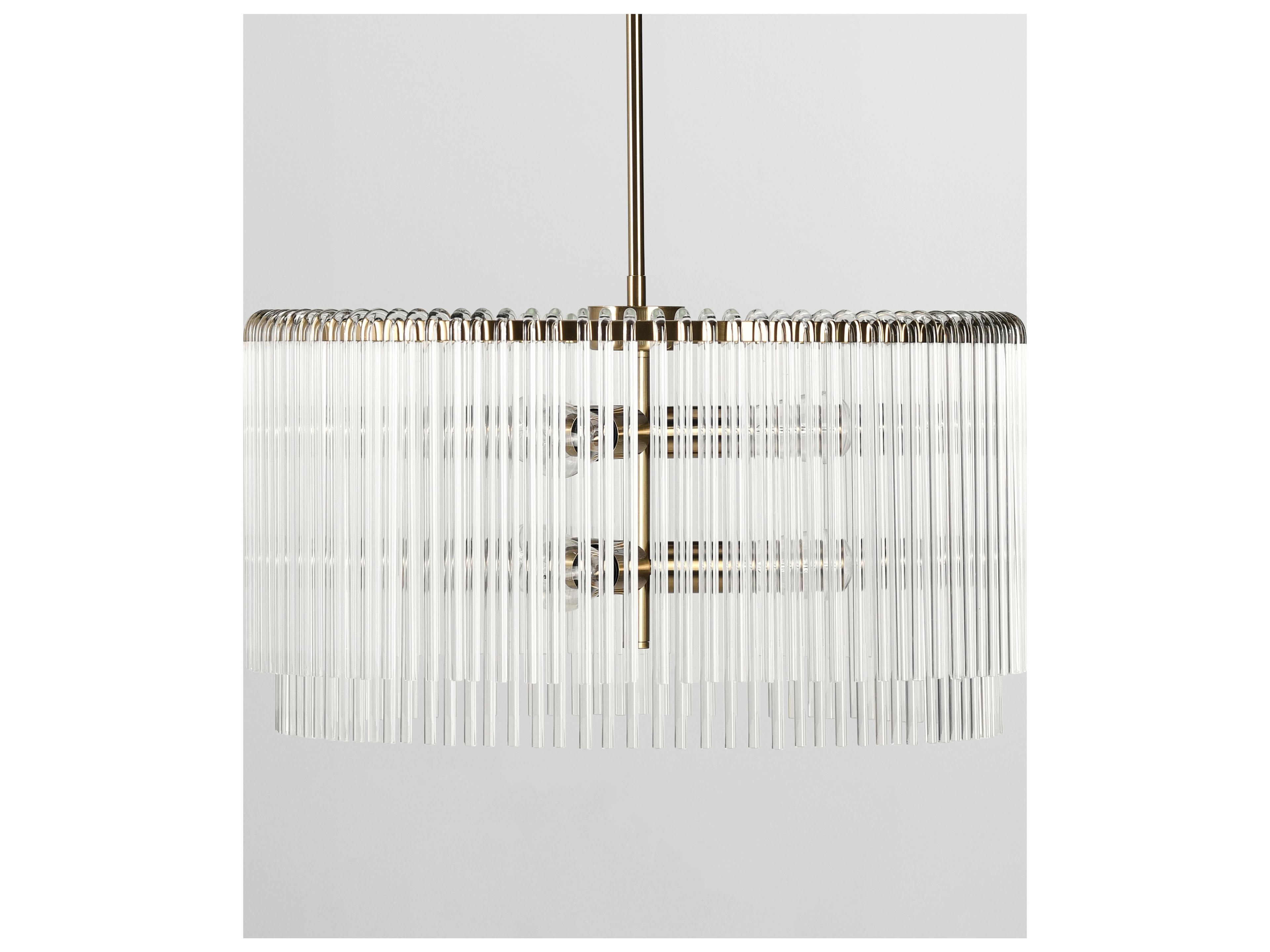 Kaela 6-Light Gold Clear Cylinder Chandelier
