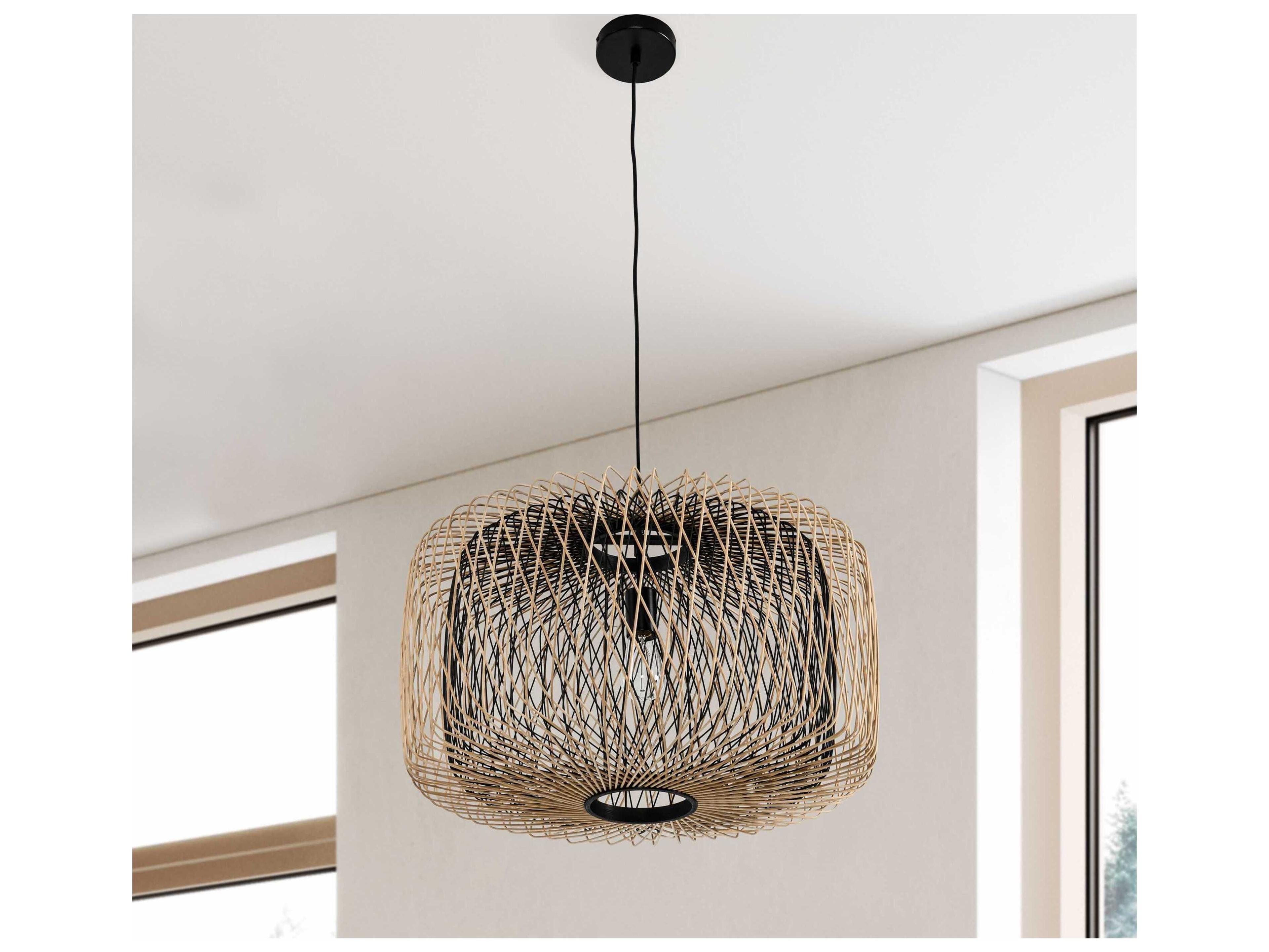 Classic Home Estella 1-Light Black Drum Pendant