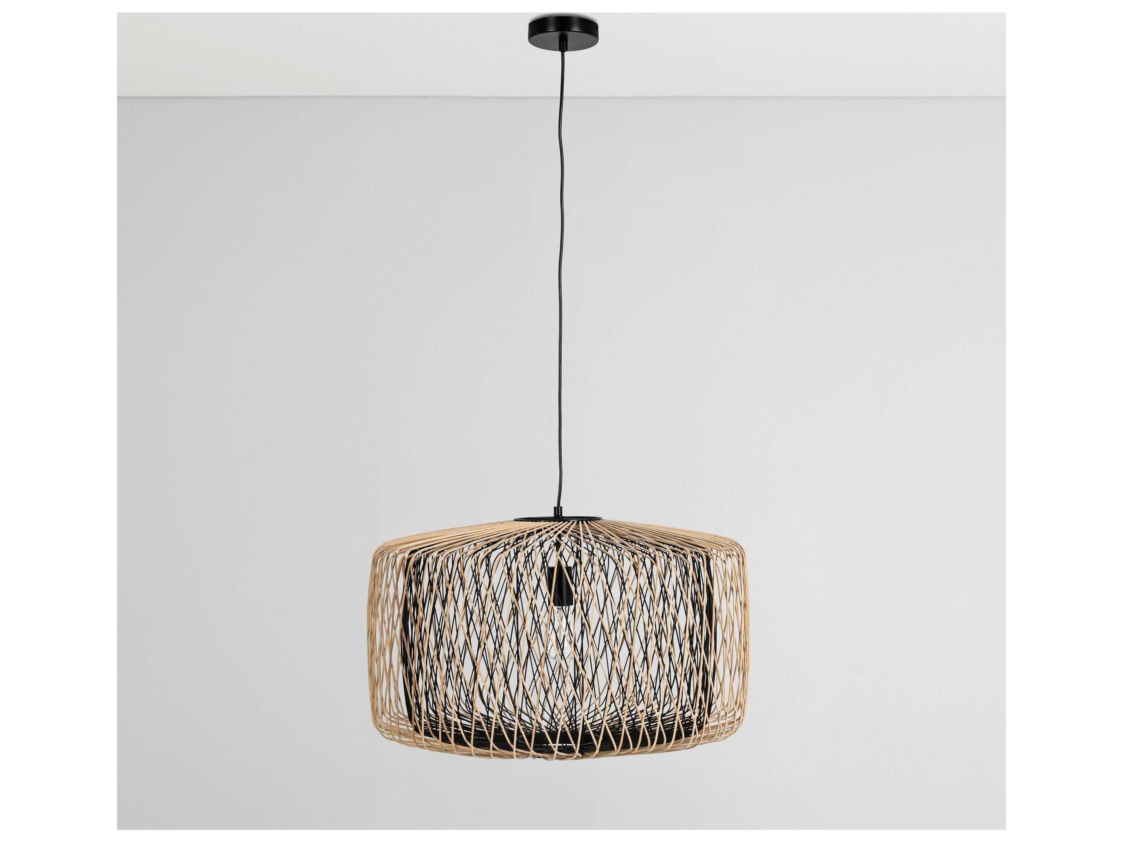 Classic Home Estella 1-Light Black Drum Pendant