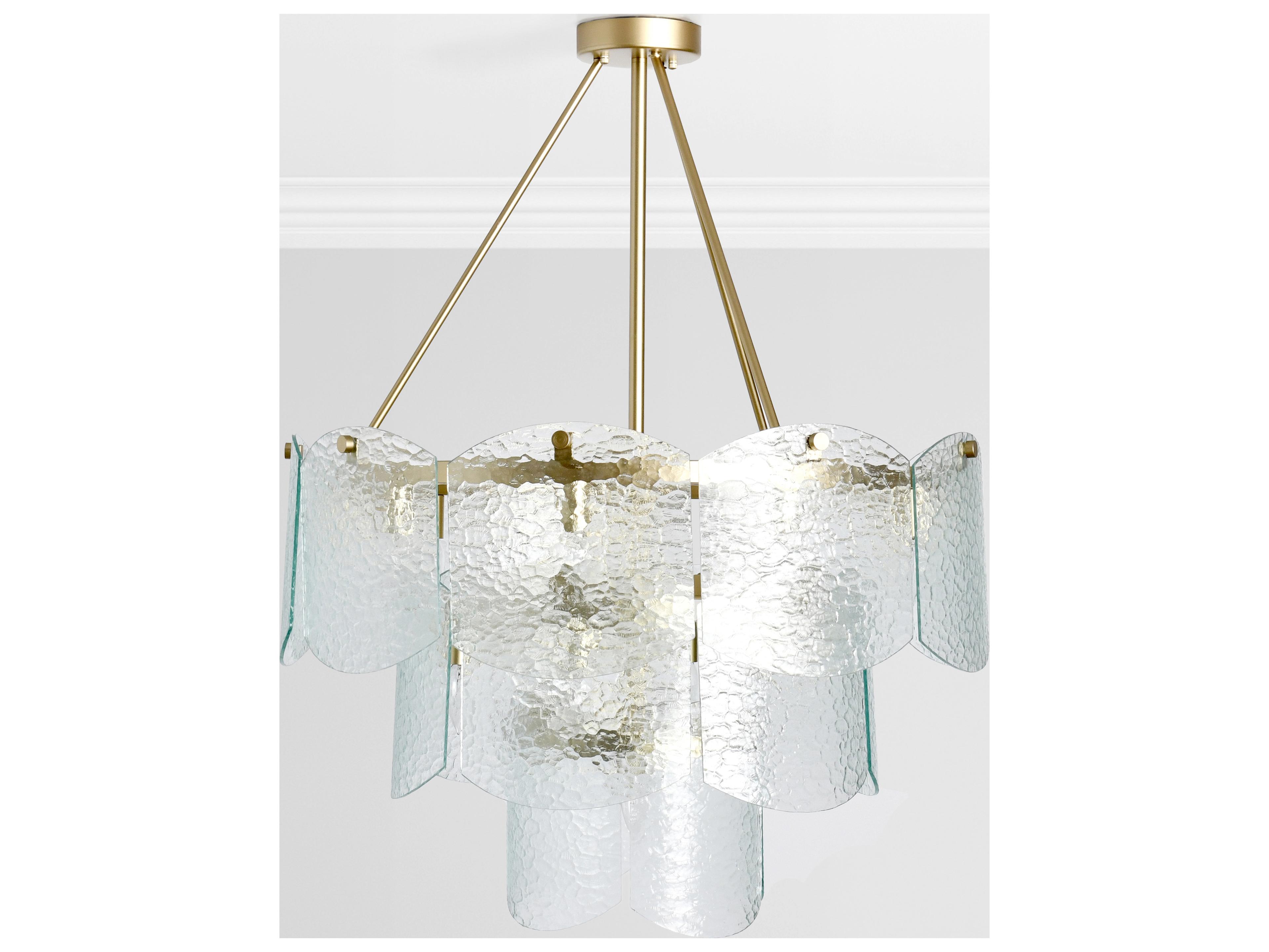 Theresa 16-Light Gold Glass Chandelier