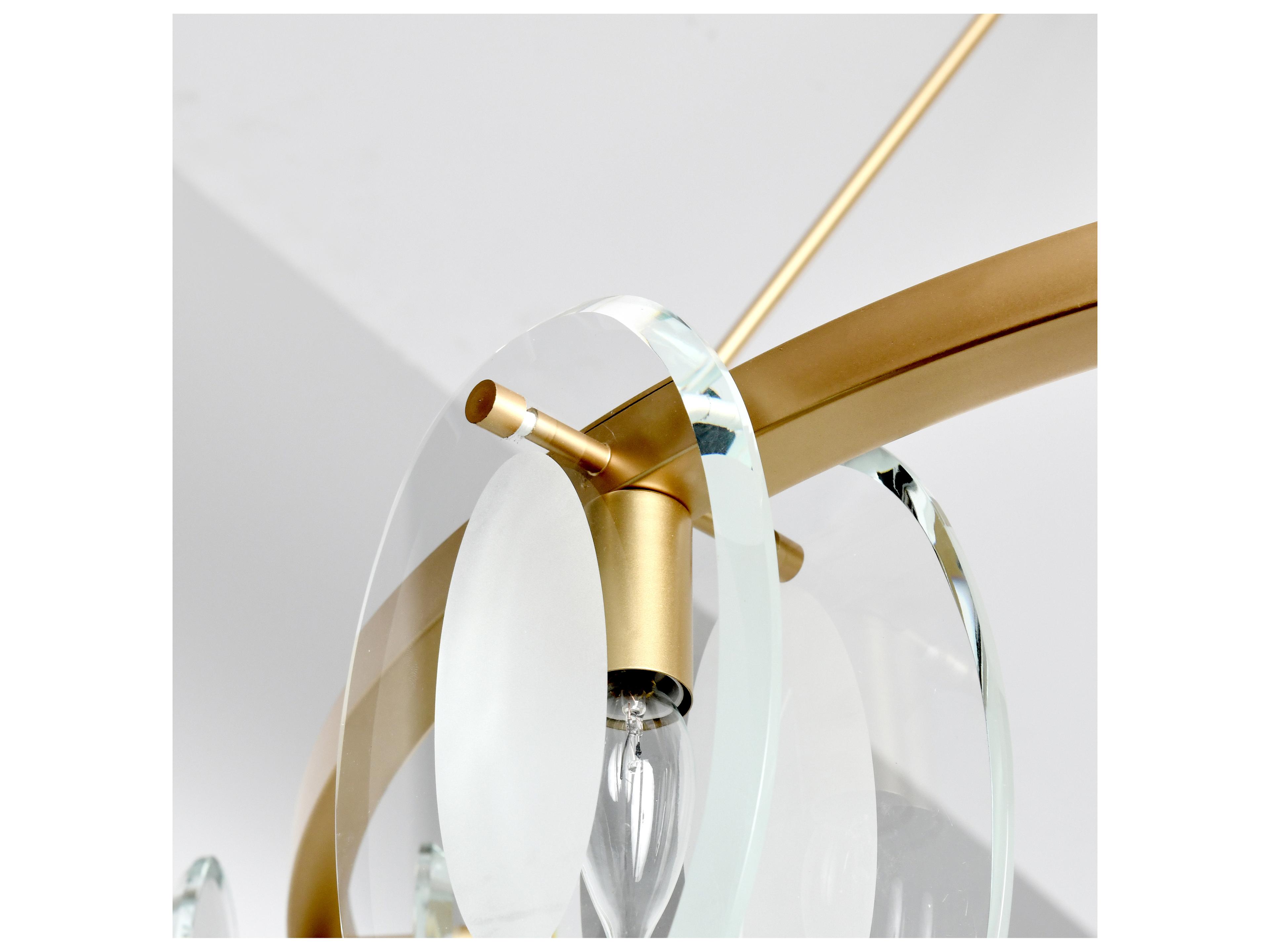 Classic Home Gina 8-Light Gold Glass Cylinder Chandelier