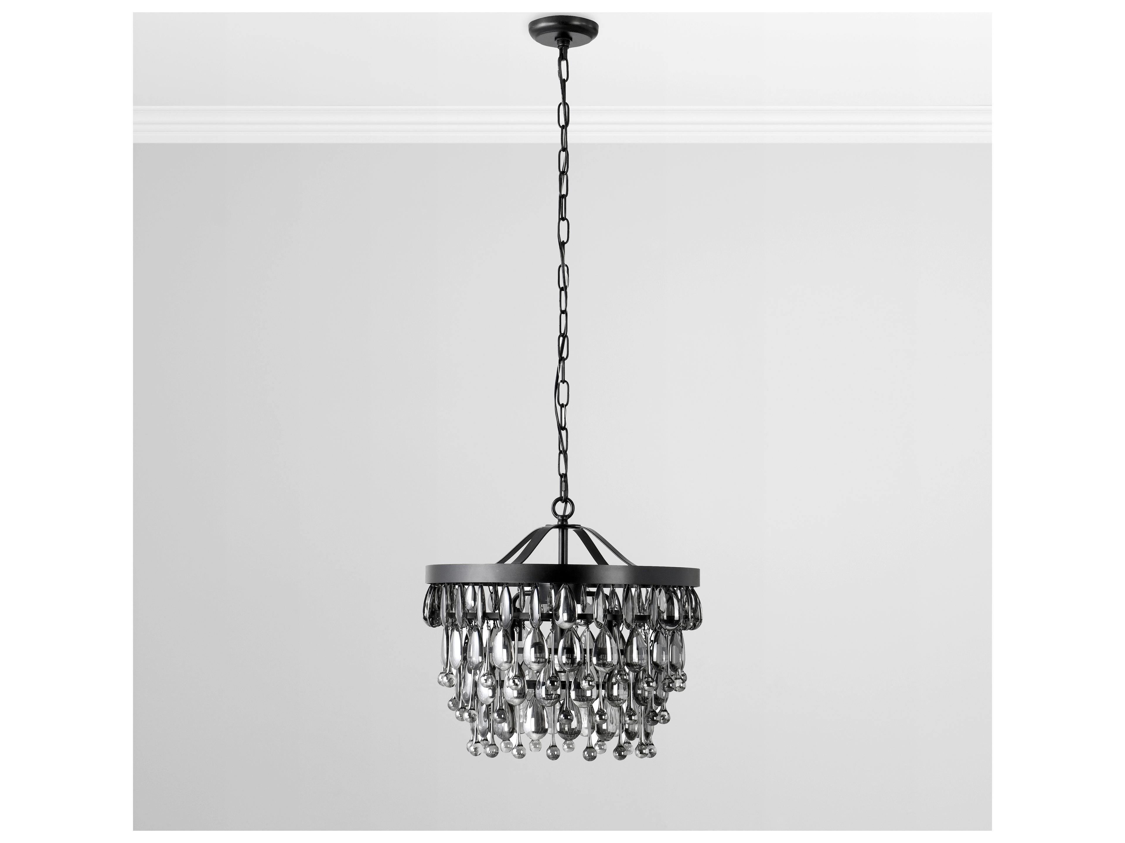 Renata 4-Light Black Chandelier