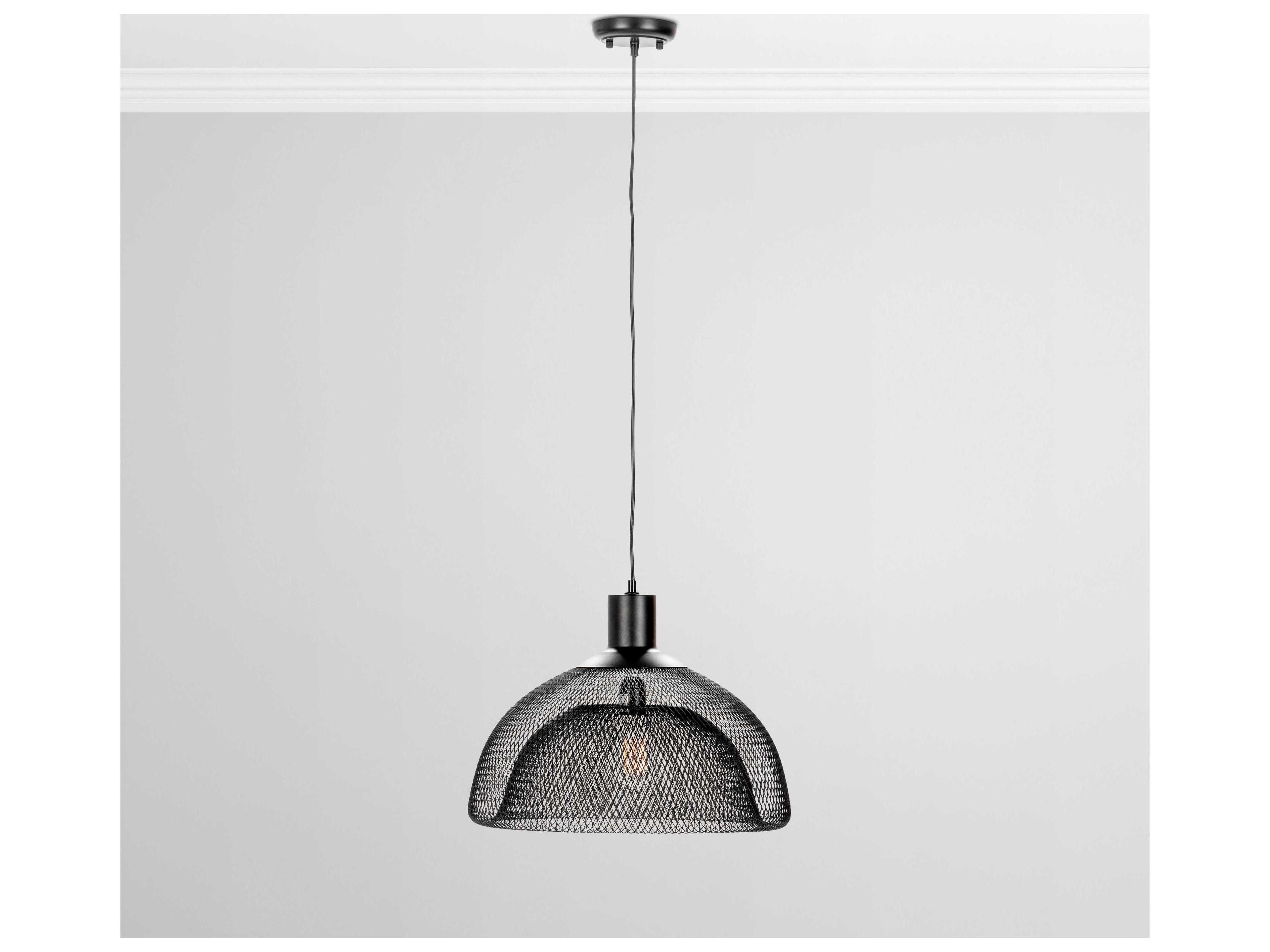 Nova 1-Light Black Dome Pendant