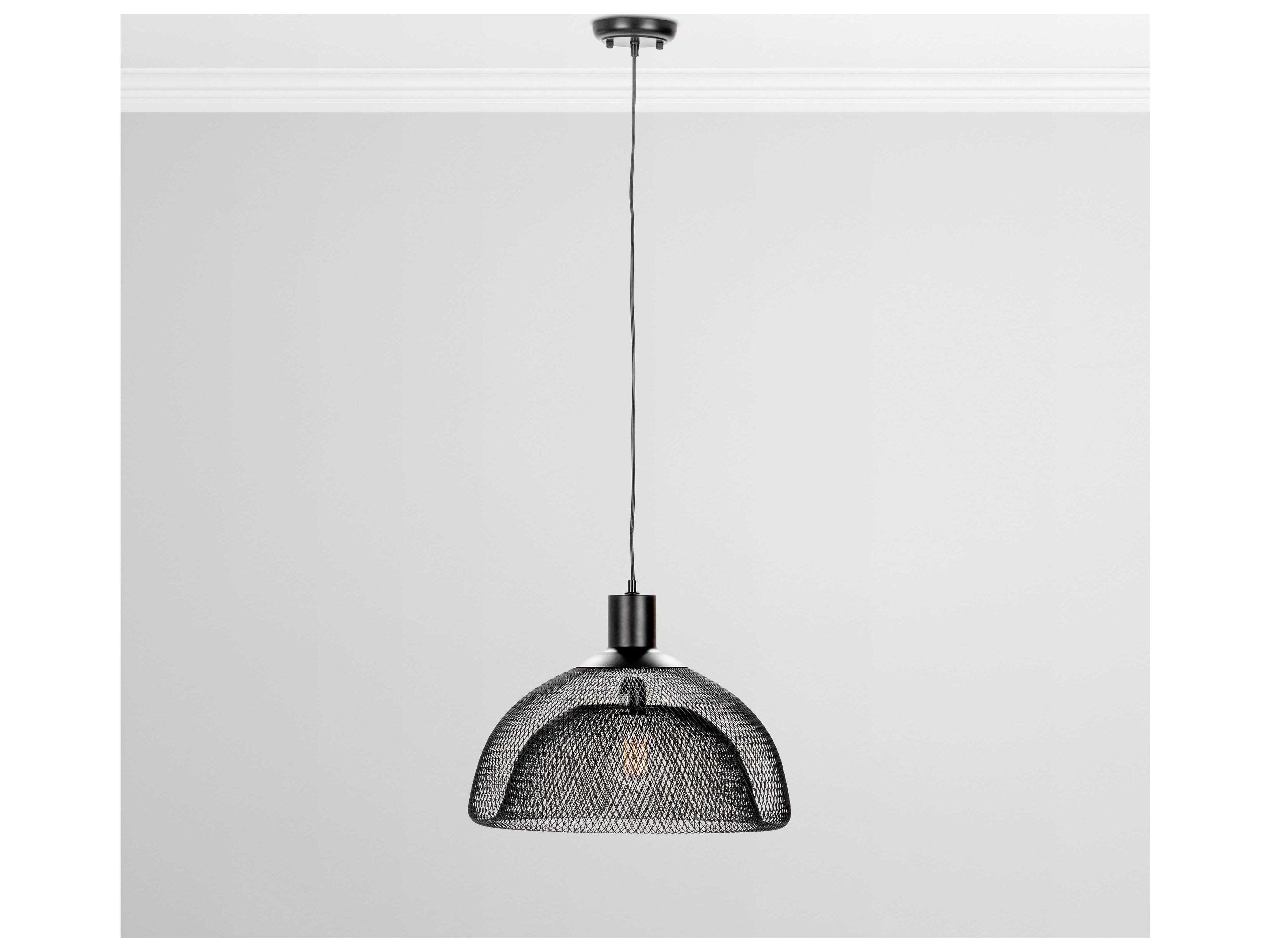 Nova 1-Light Black Dome Pendant