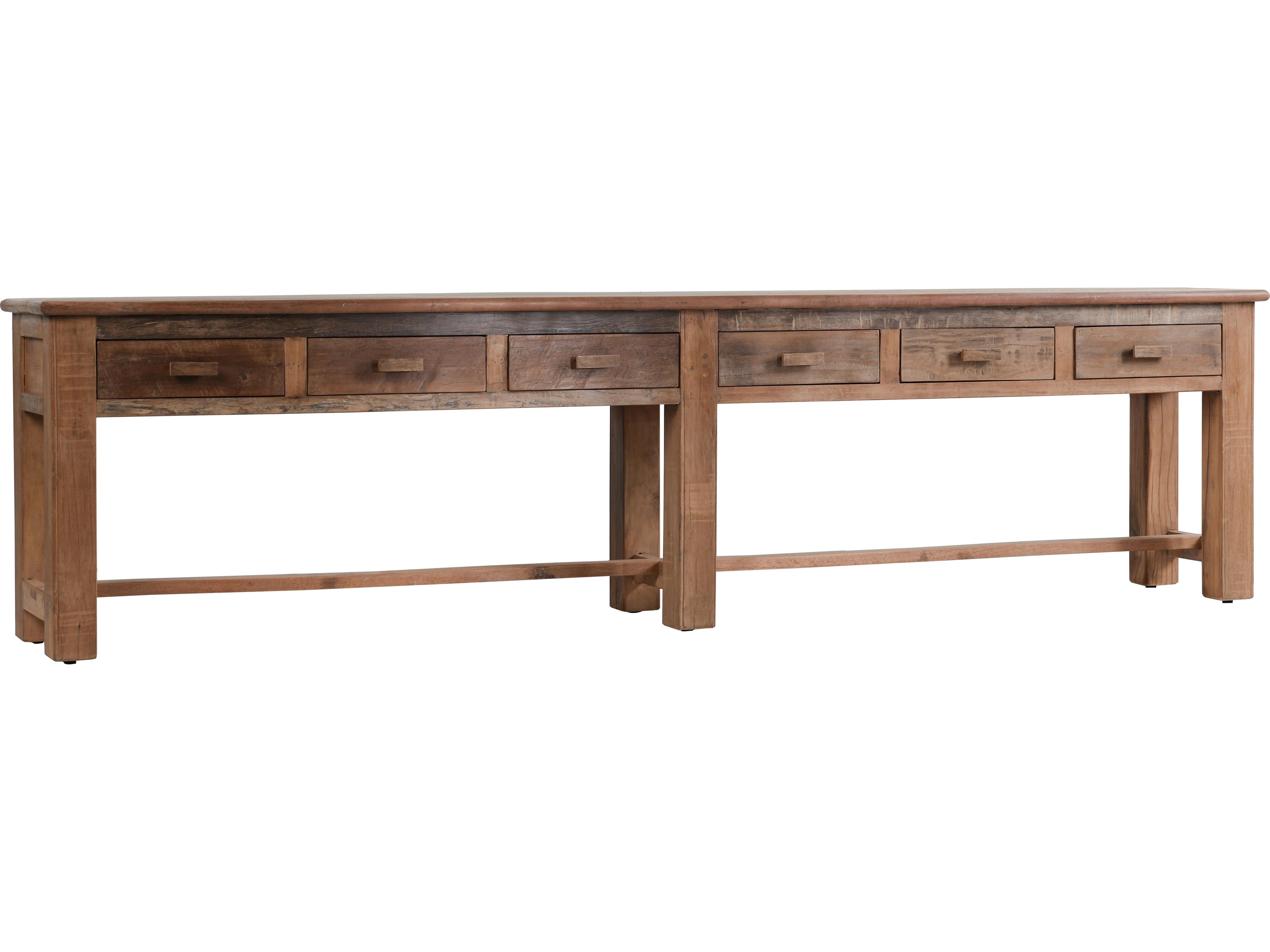 Ezra Rectangular Wood Natural Console Table