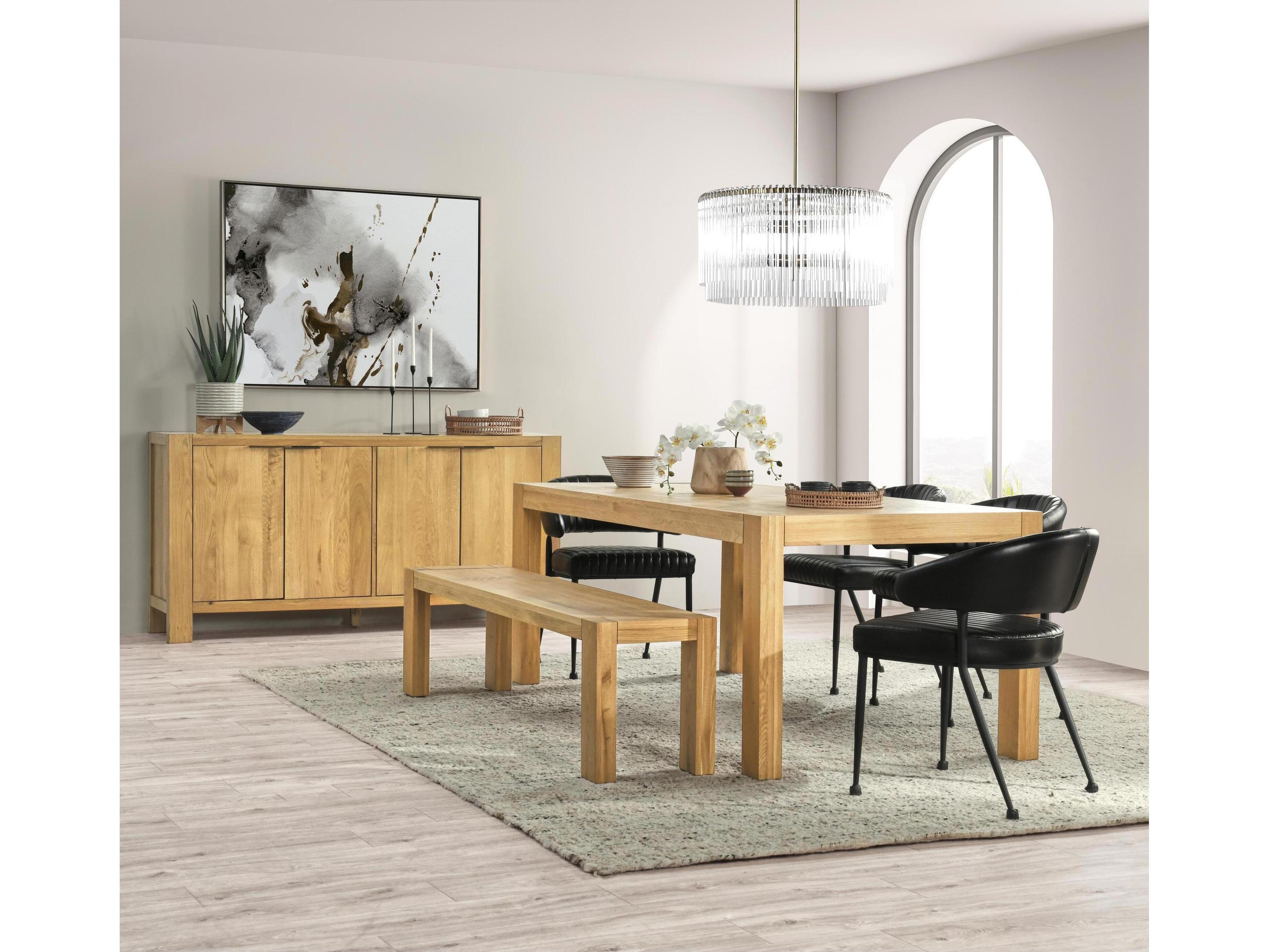 Parsons Oak Wood Dining Room Set