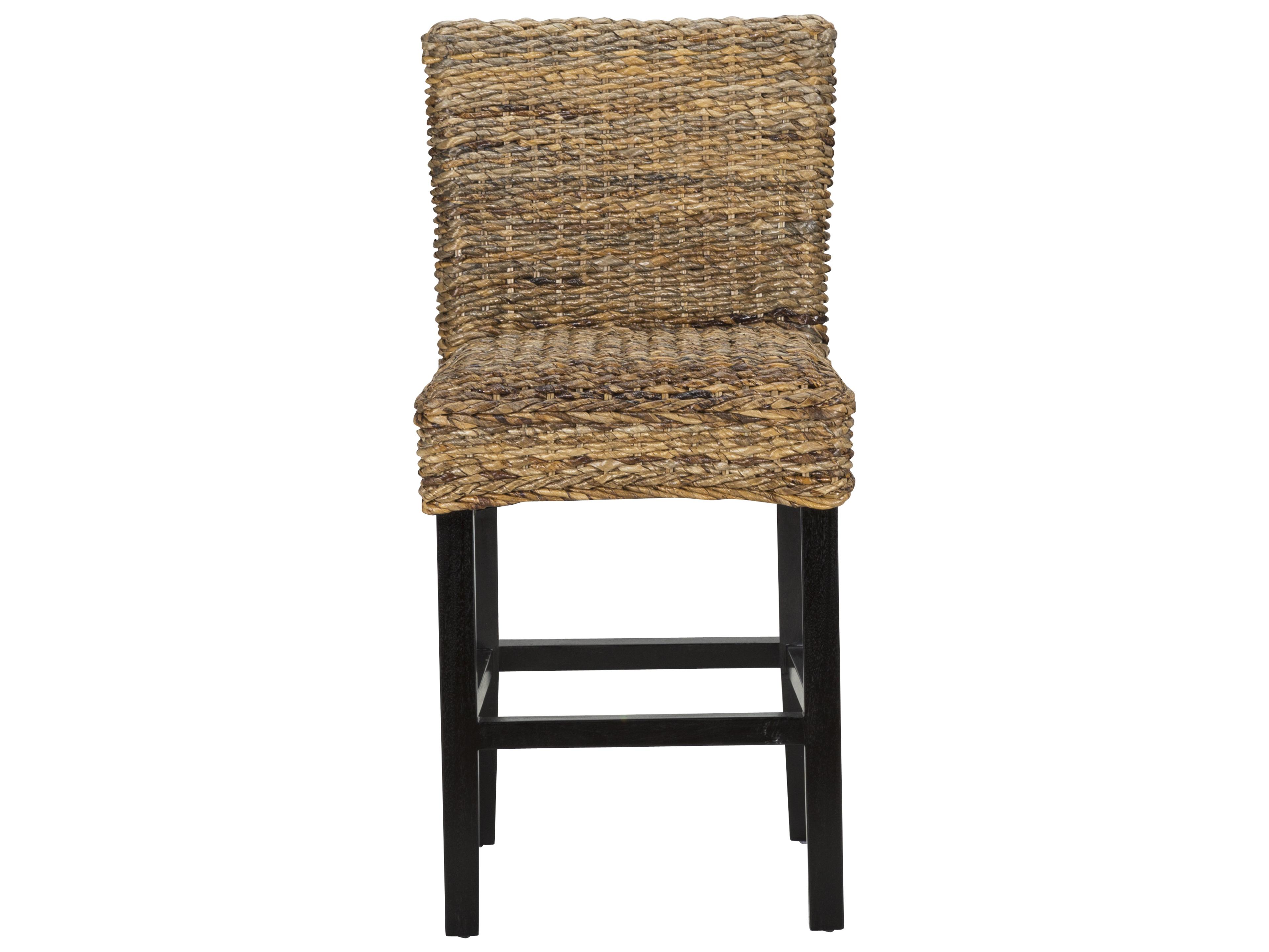 Classic Home Abaca Multi Brown Seat And Black Legs Hardwood Counter Stool