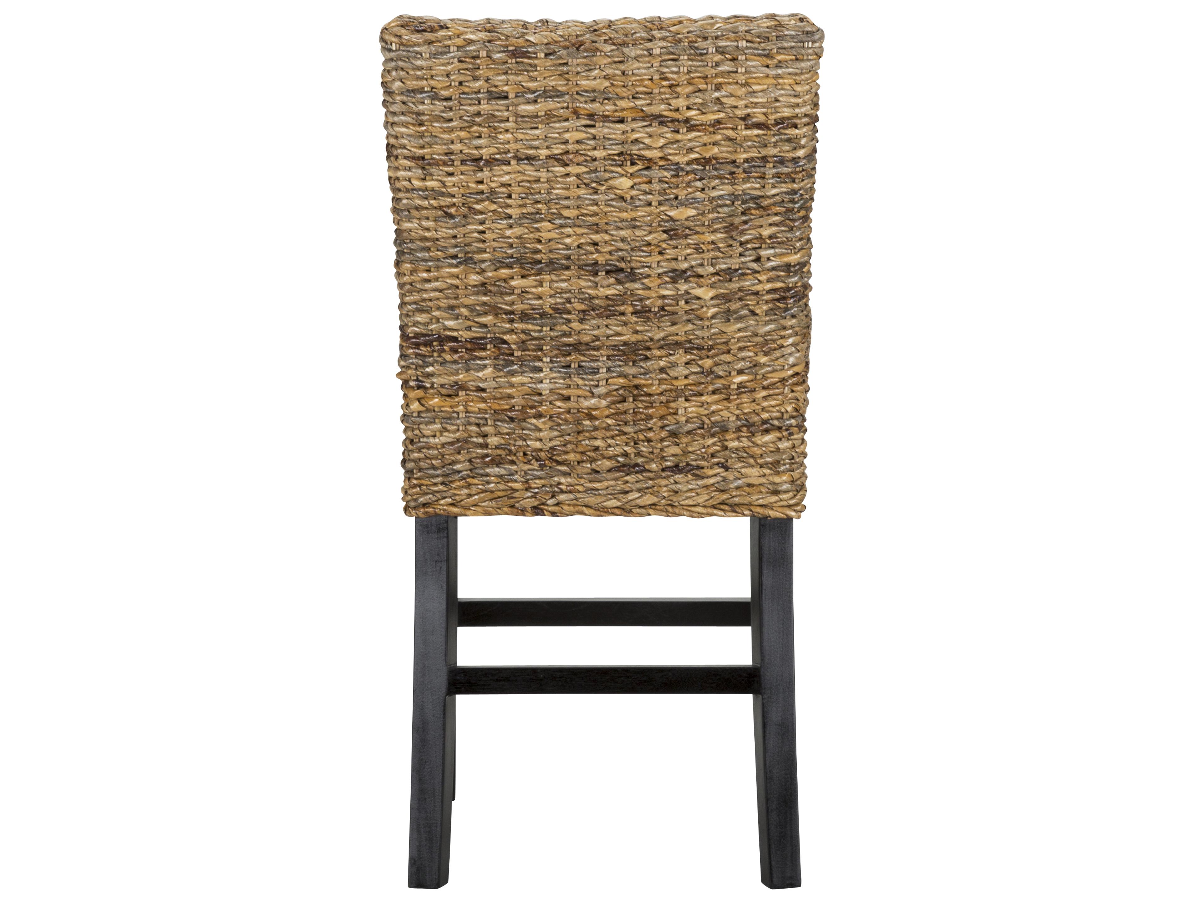 Classic Home Abaca Multi Brown Seat And Black Legs Hardwood Counter Stool