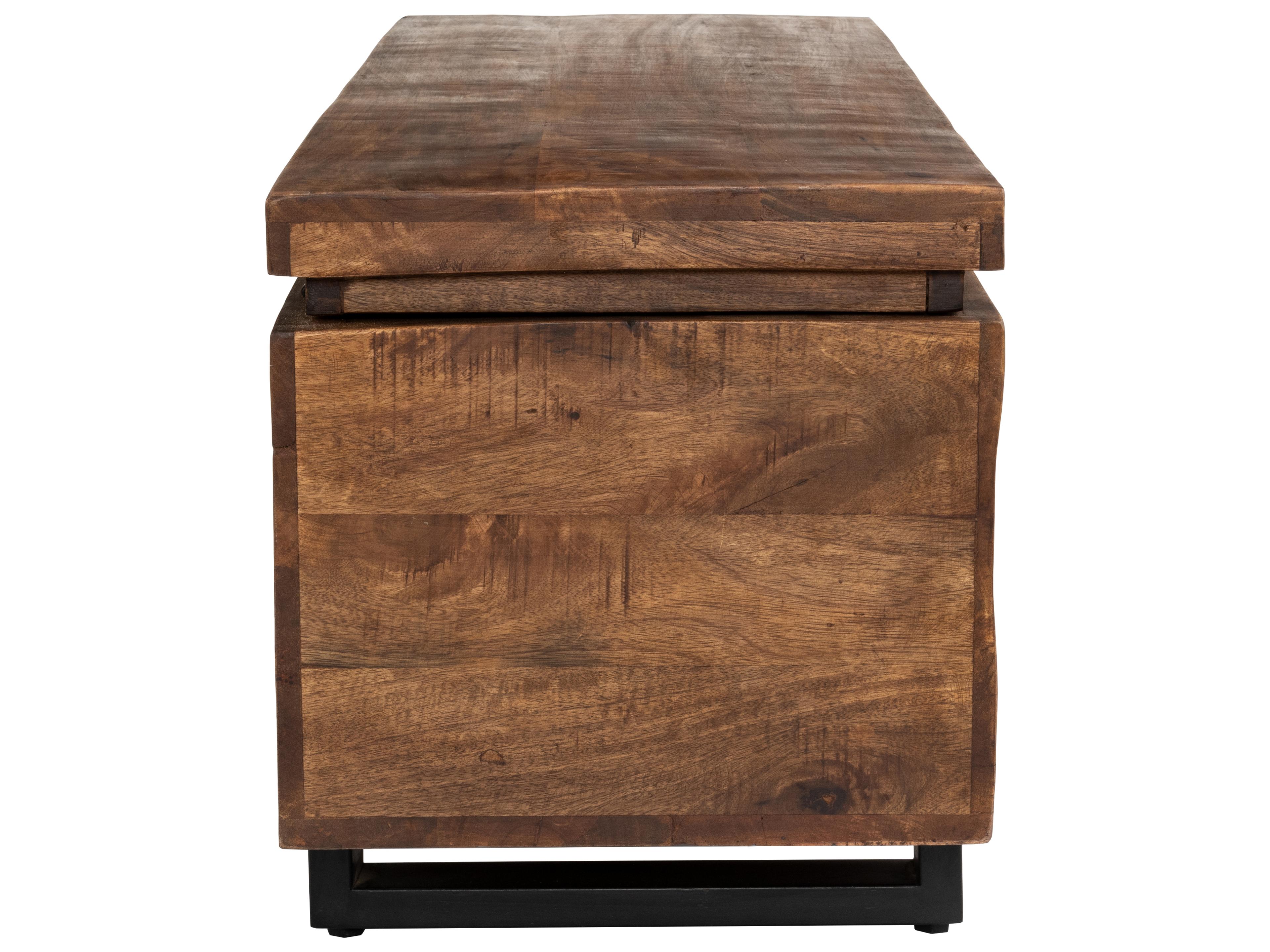 Classic Home Greyson Honey Brown Mango Wood Storage Trunk