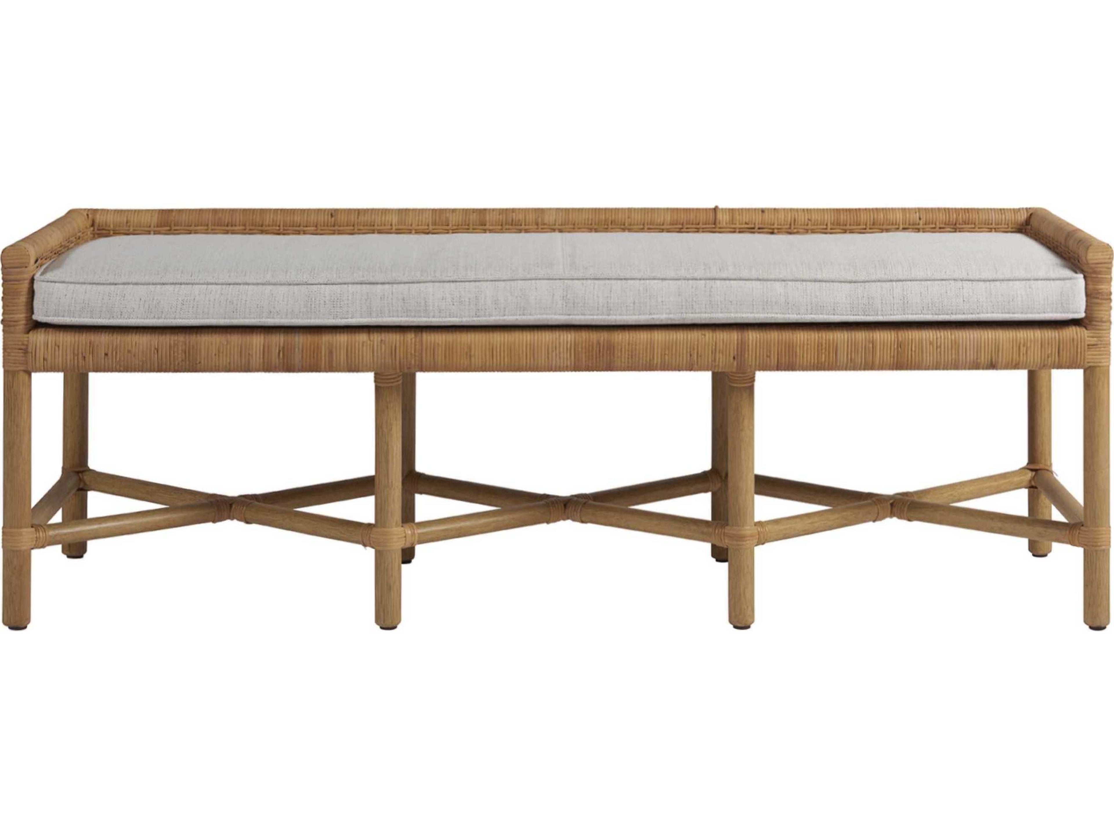 Universal Furniture Escape Upholstered Wicker Rattan Accent Bench