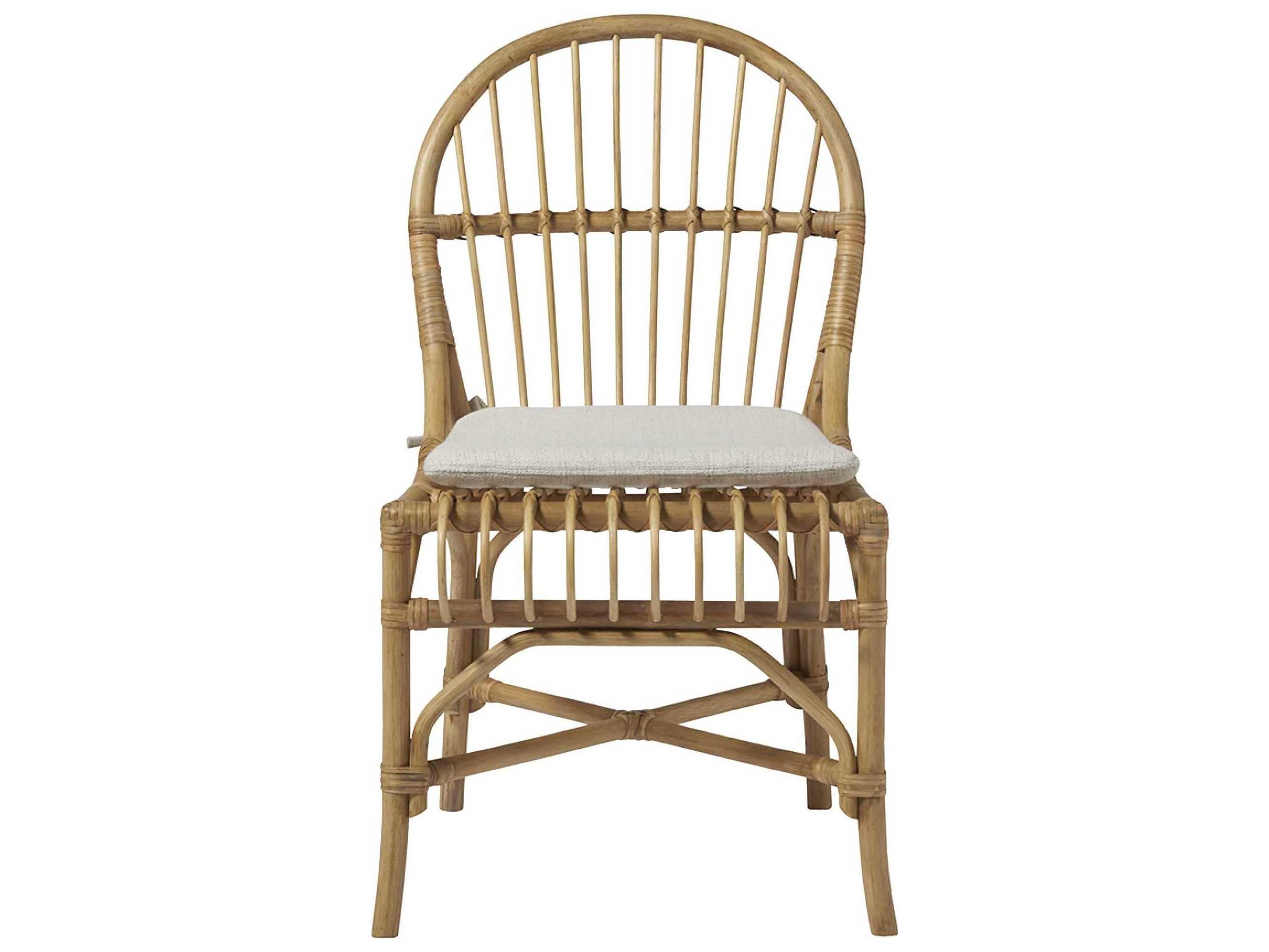 Escape Bamboo Wood Natural Upholstered Side Dining Chair