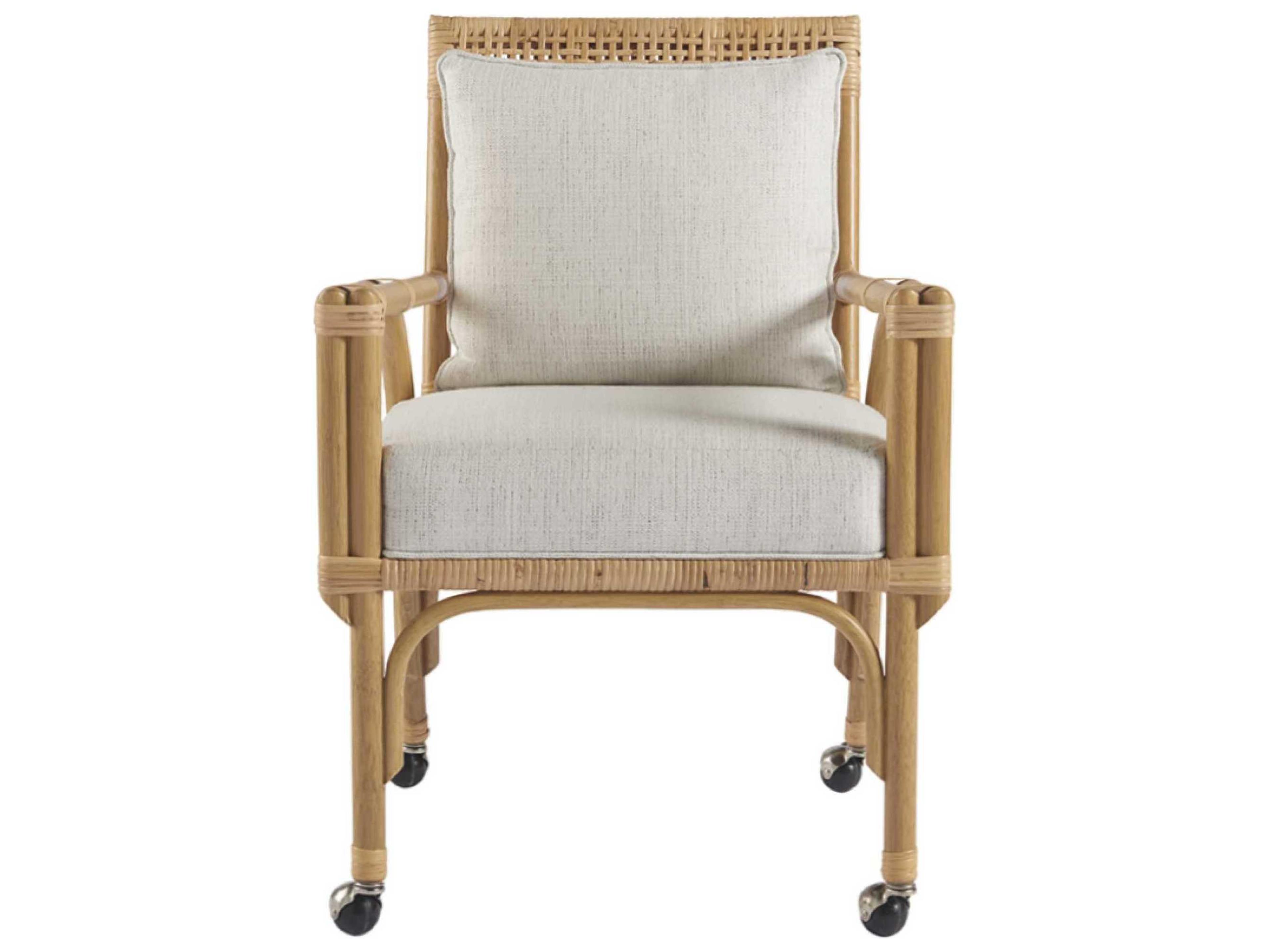 Escape Rattan Natural Upholstered Arm Dining Chair