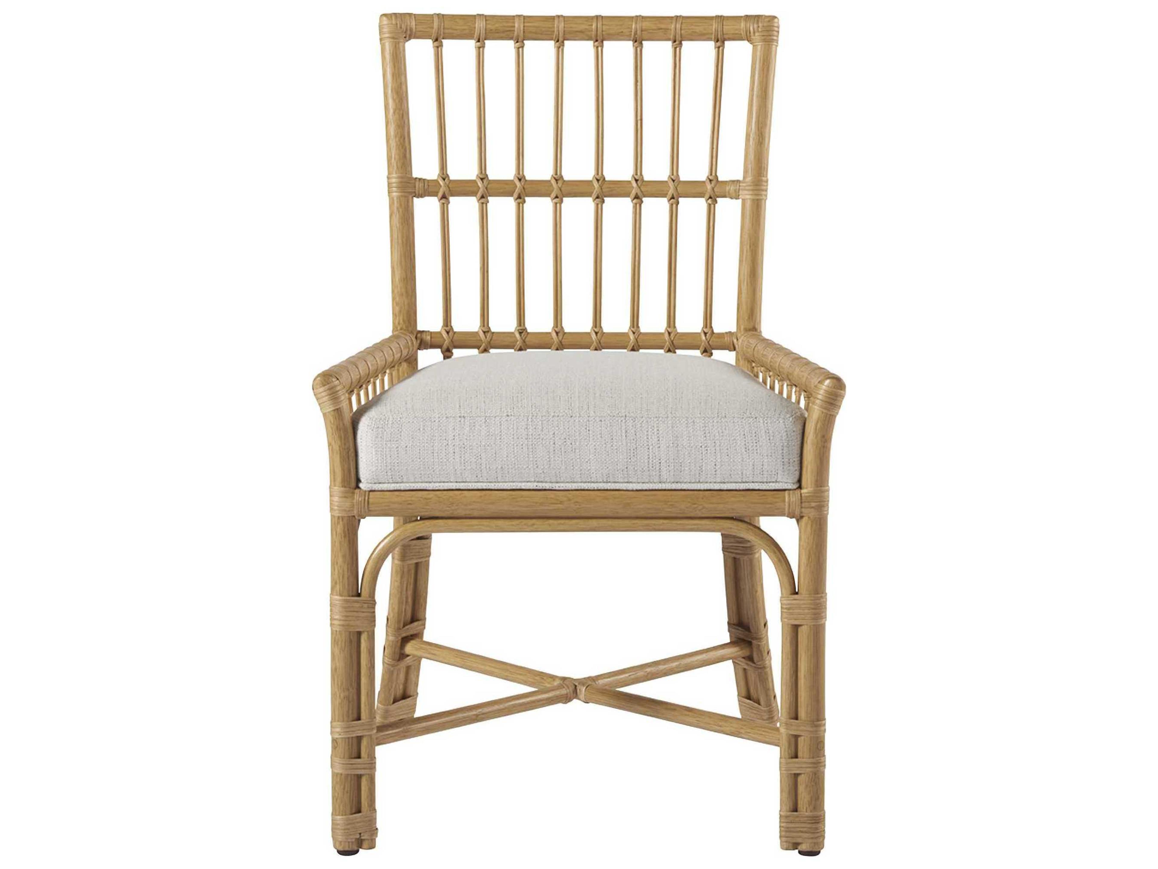 Escape Rattan Natural Upholstered Arm Dining Chair