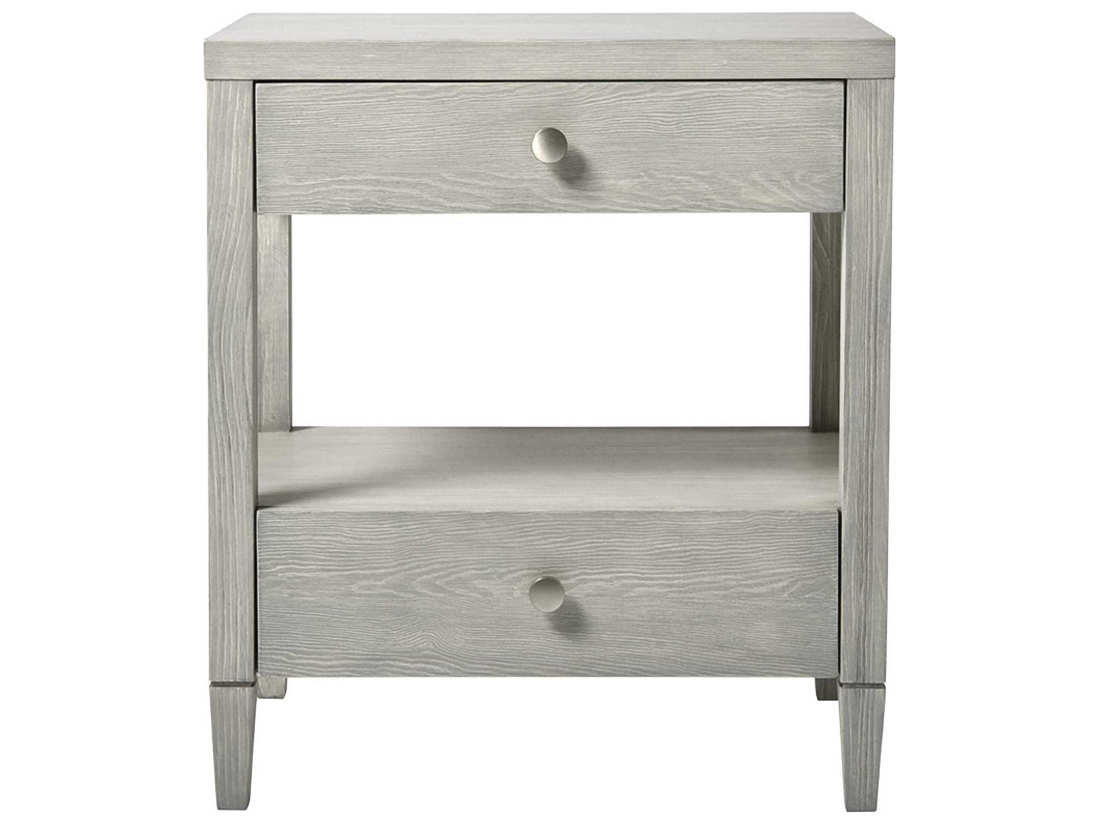 Escape 2-Drawers Gray Ash Wood Nightstand