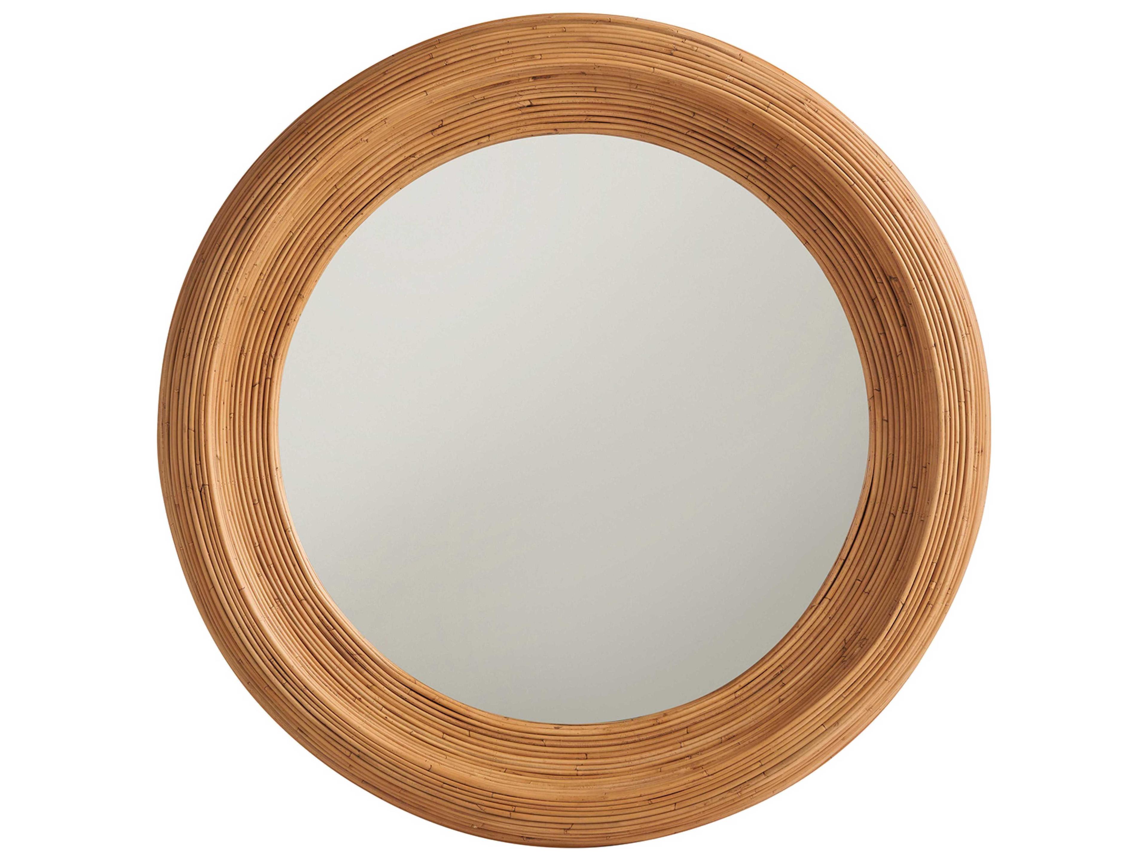 Coastal Living Home Weekender Lakeway Round Natural Rattan Wall Mirror