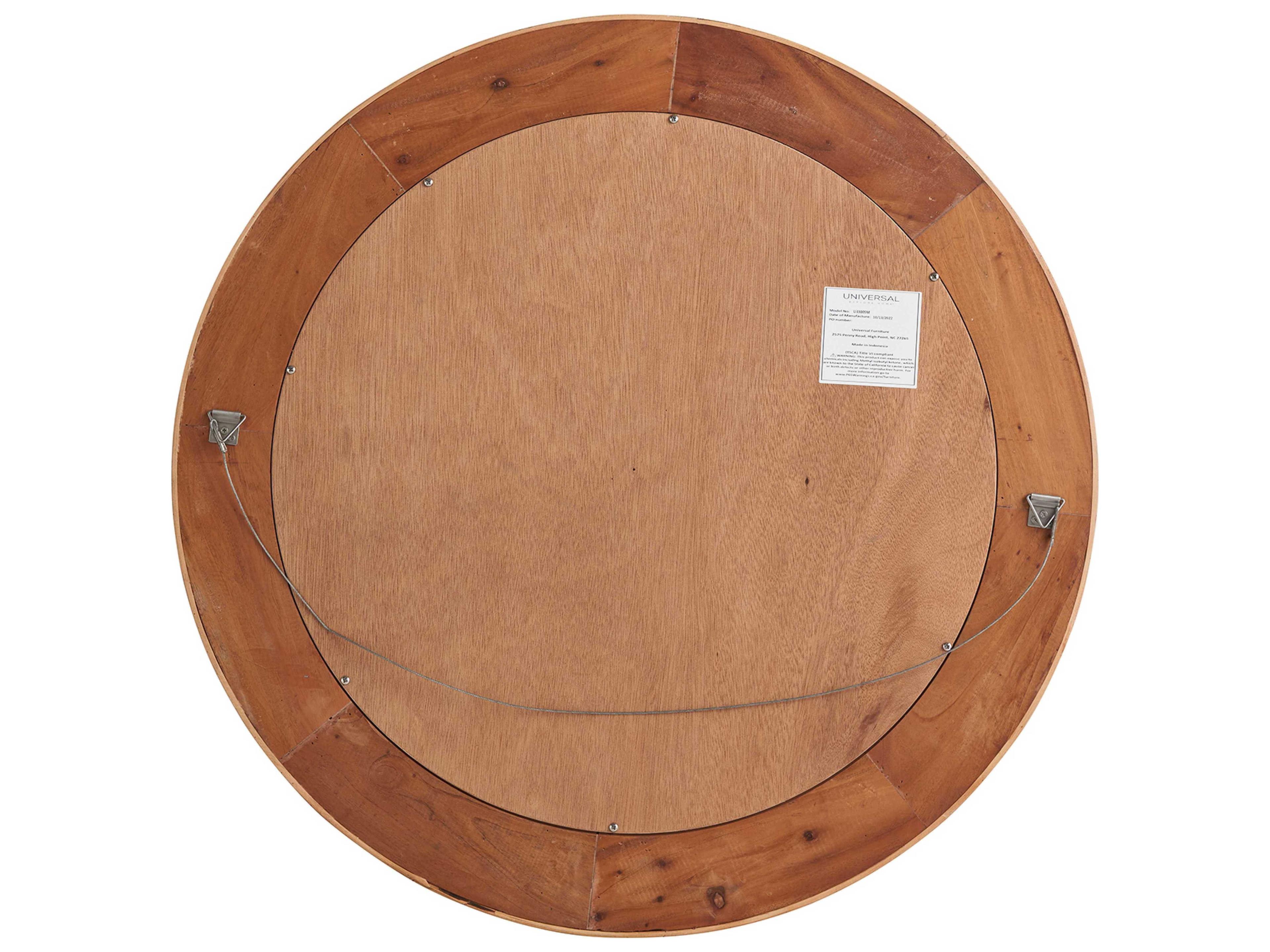 Coastal Living Home Weekender Lakeway Round Natural Rattan Wall Mirror