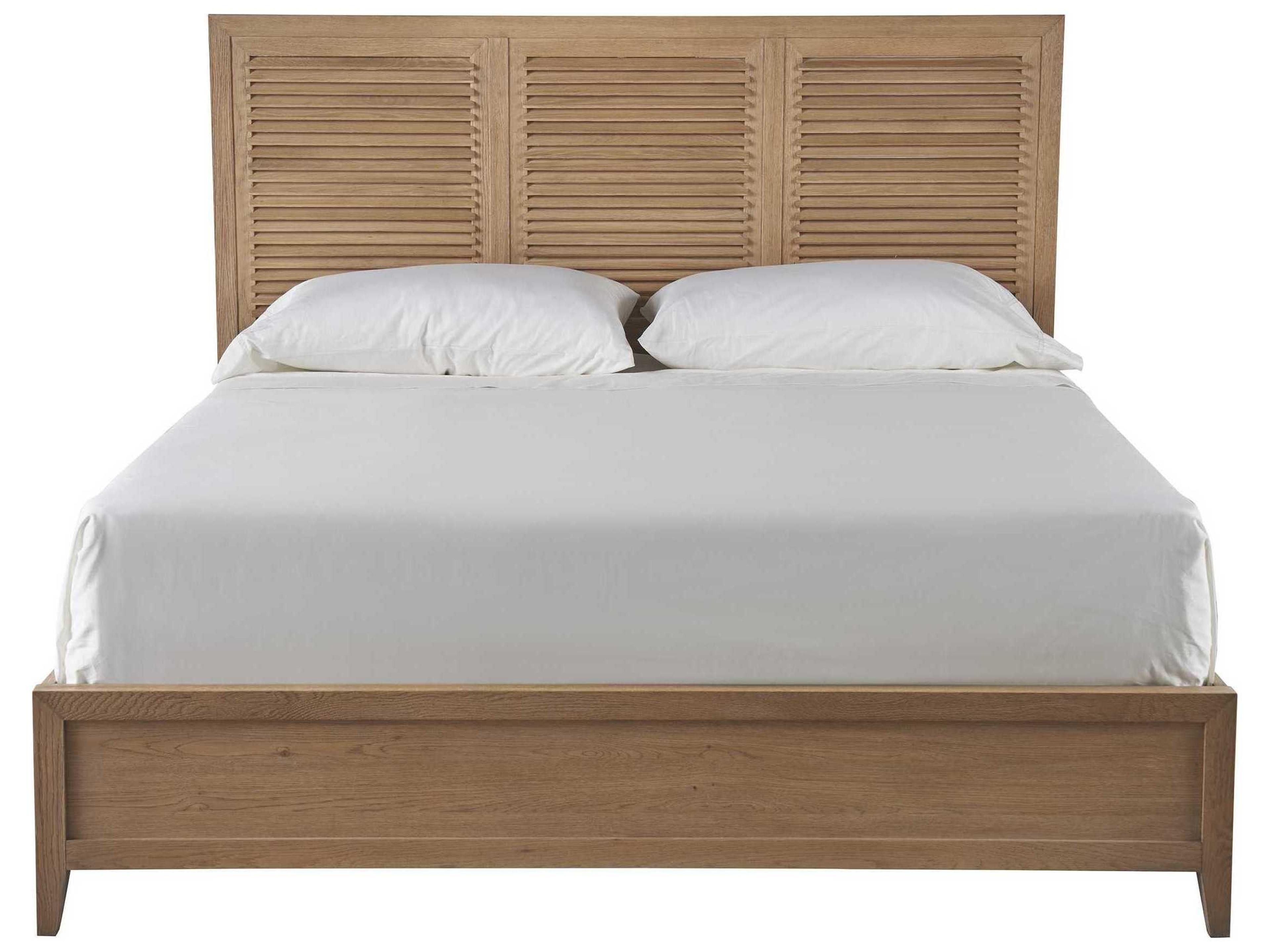 Coastal Living Home Weekender Sand Dune Brown Oak Wood King Panel Bed