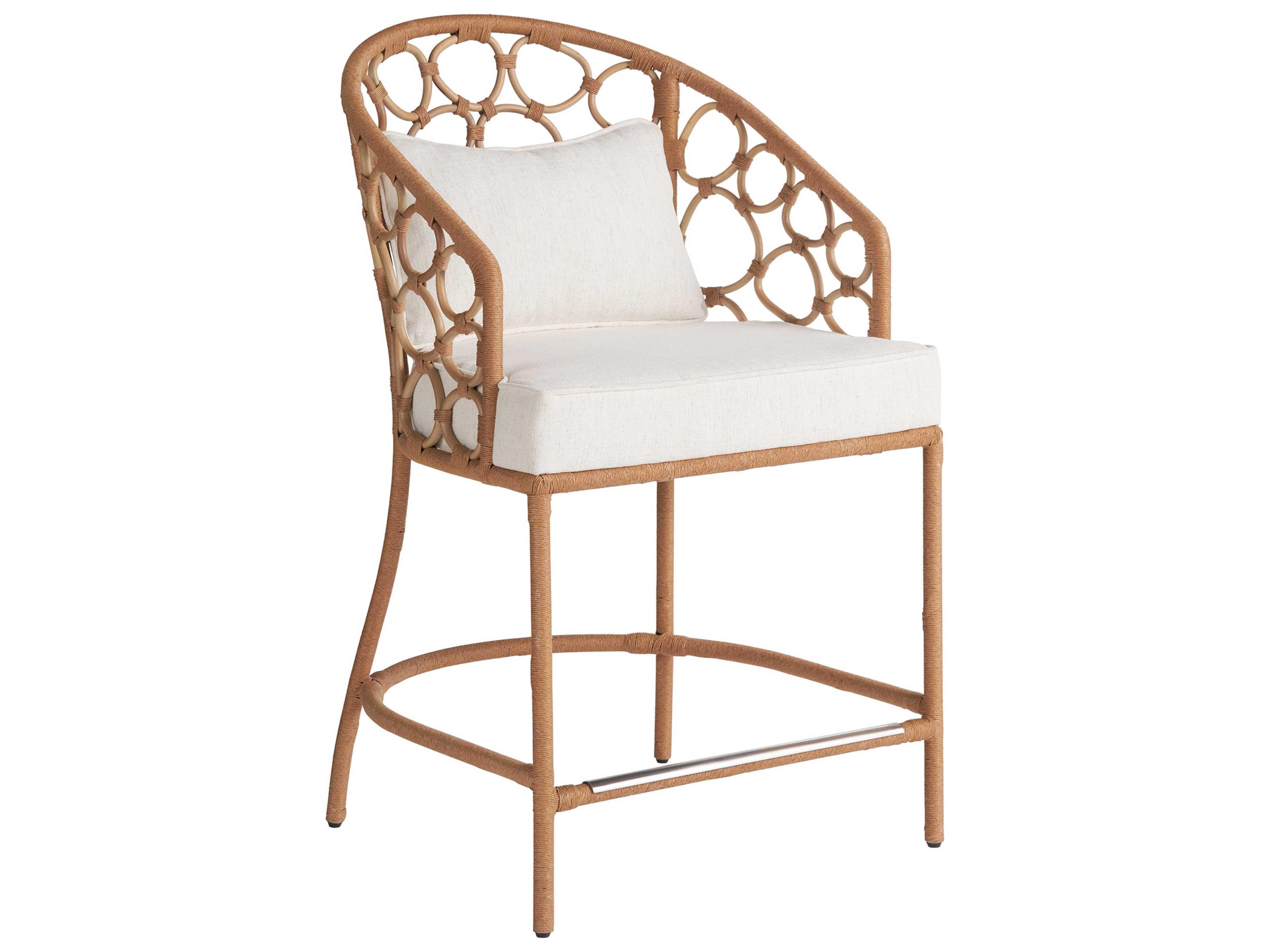 Weekender Natural Upholstered Rattan Counter Stool