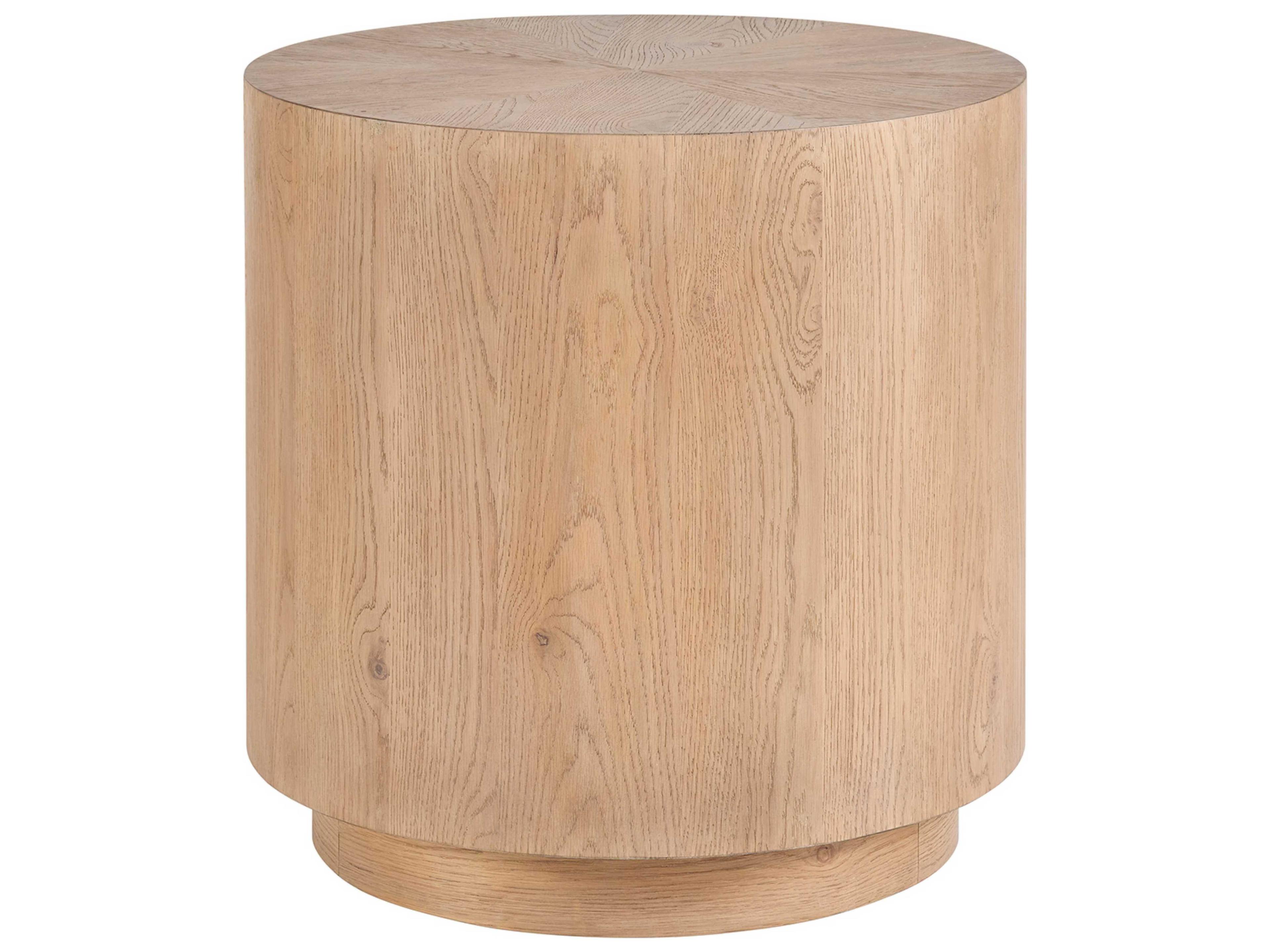 Weekender Round Wood Sand Dune End Table