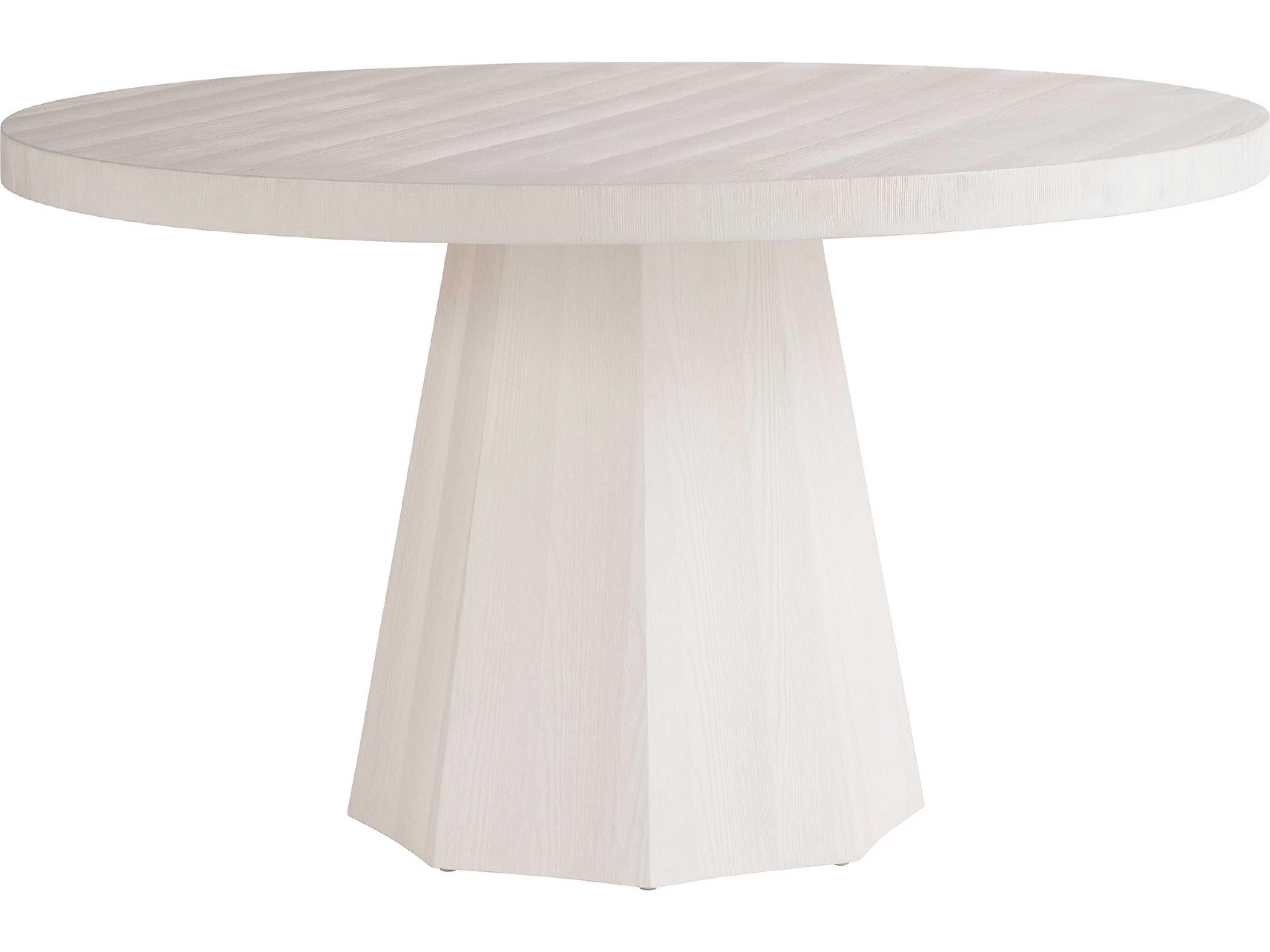 Coastal Living Home Weekender Round Wood White Sand Dining Table