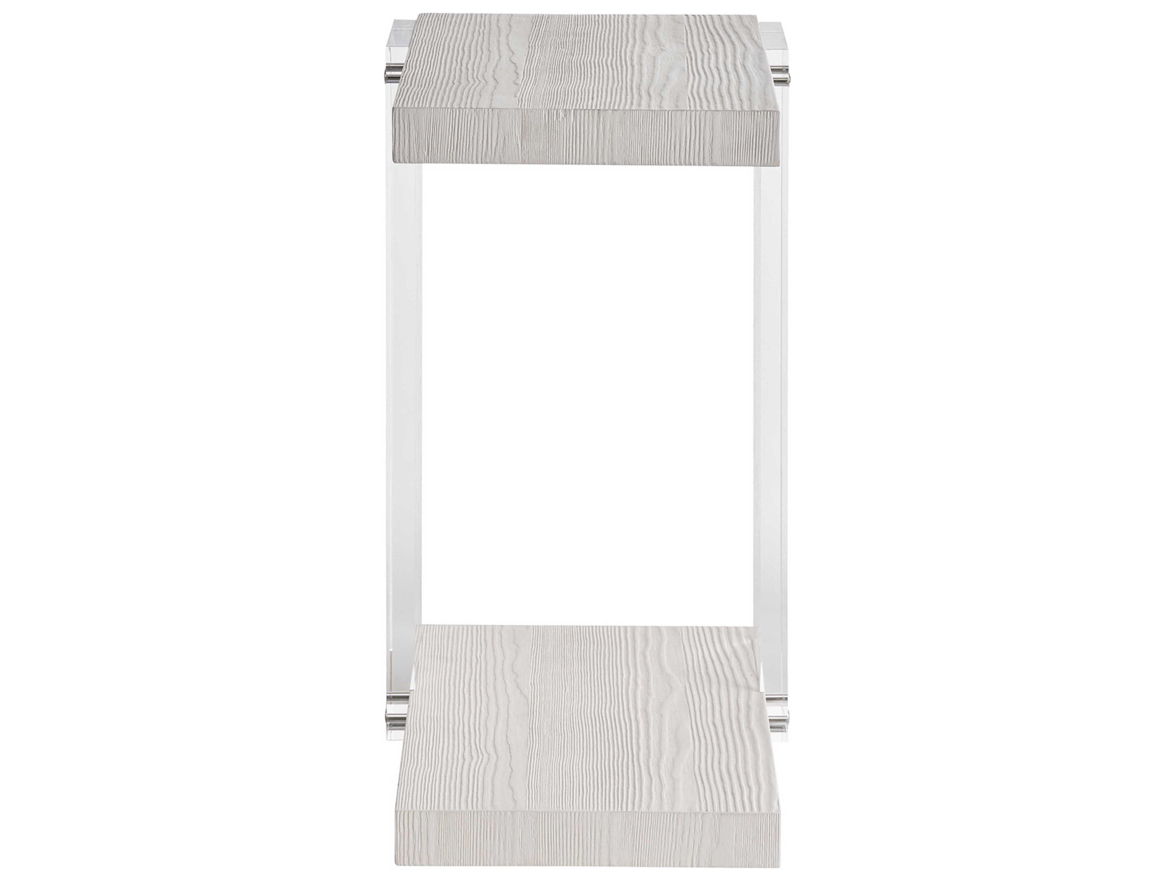 Coastal Living Home Weekender Rectangular Wood White Sand End Table