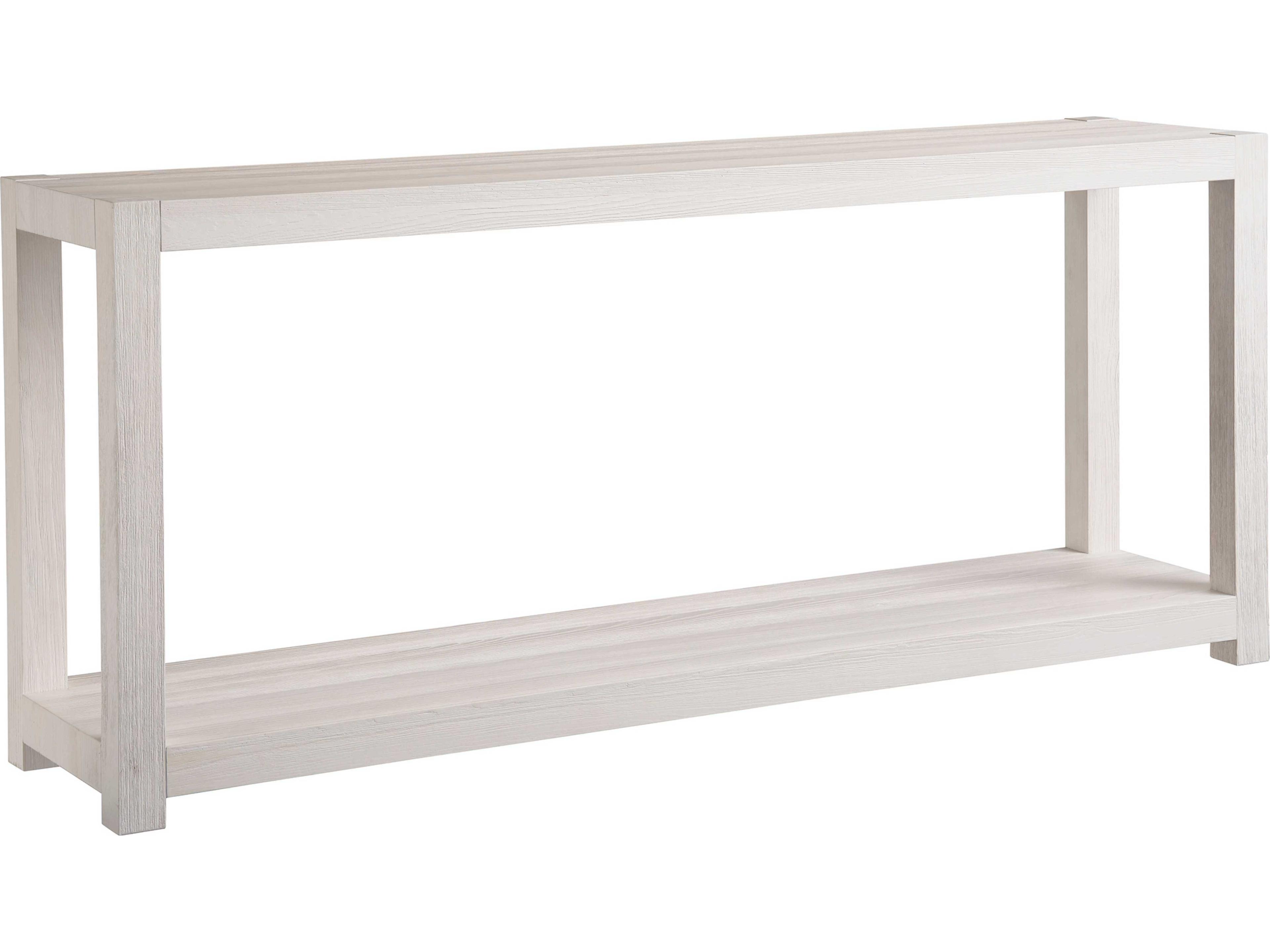 Weekender Rectangular Wood White Sand Console Table