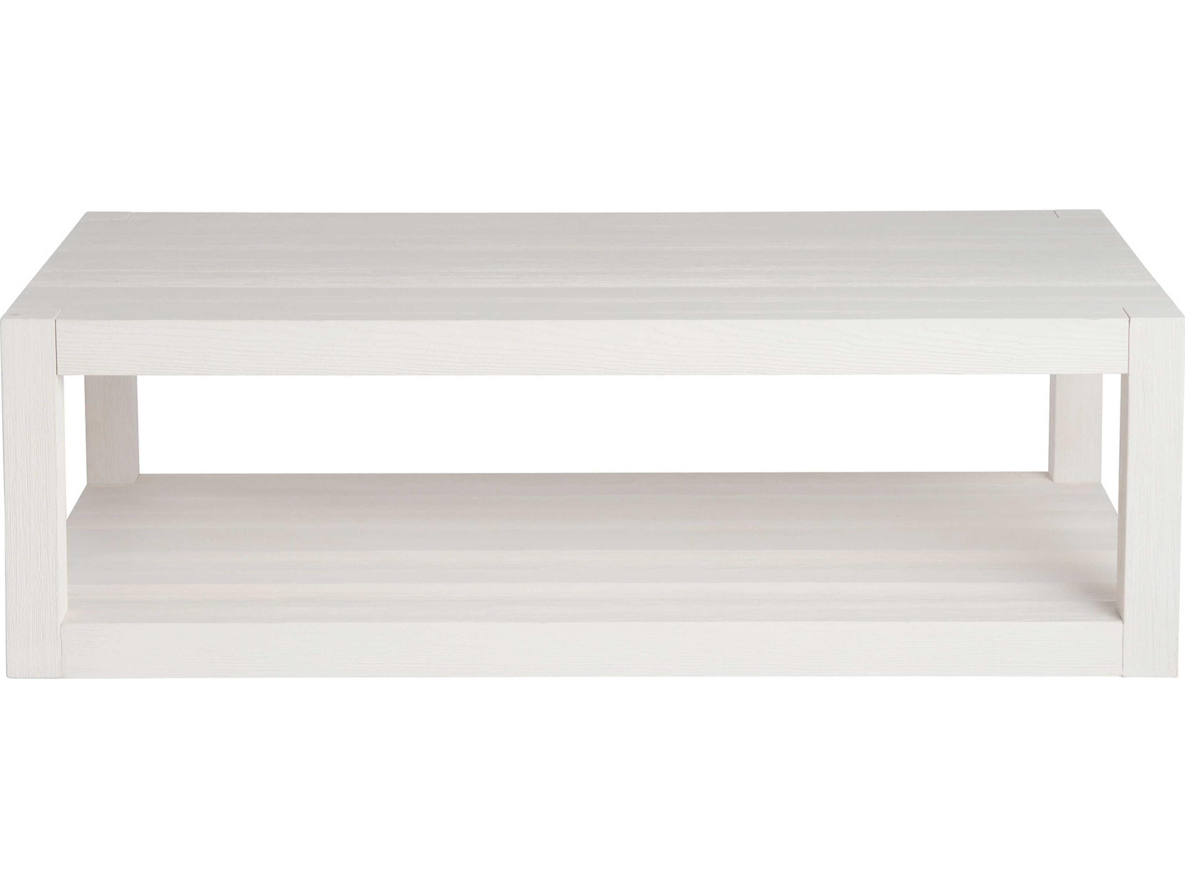 Coastal Living Home Weekender Rectangular Wood White Sand Coffee Table