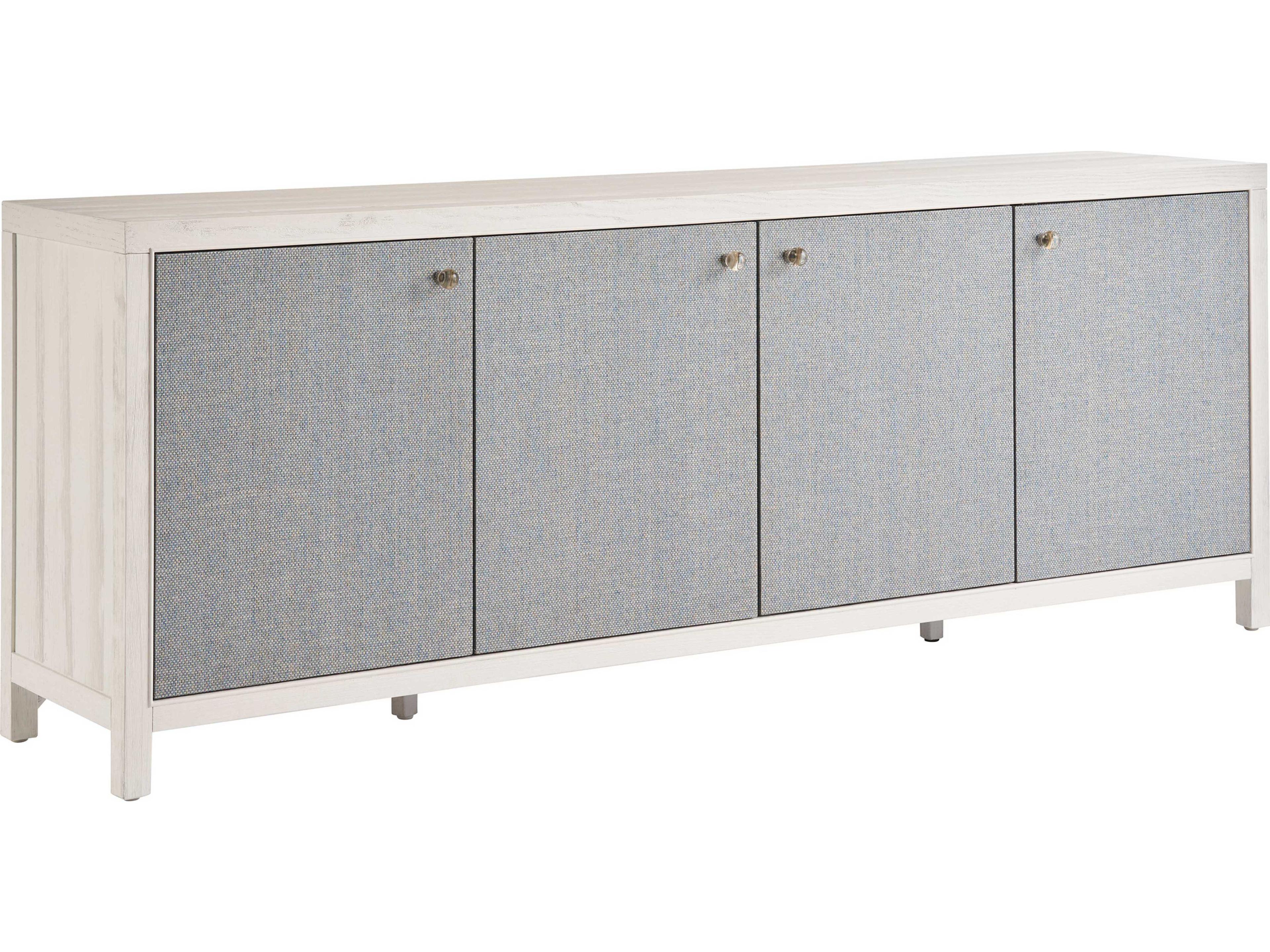 Weekender Captiva Credenza White Sand with Blue Seagrass Doors