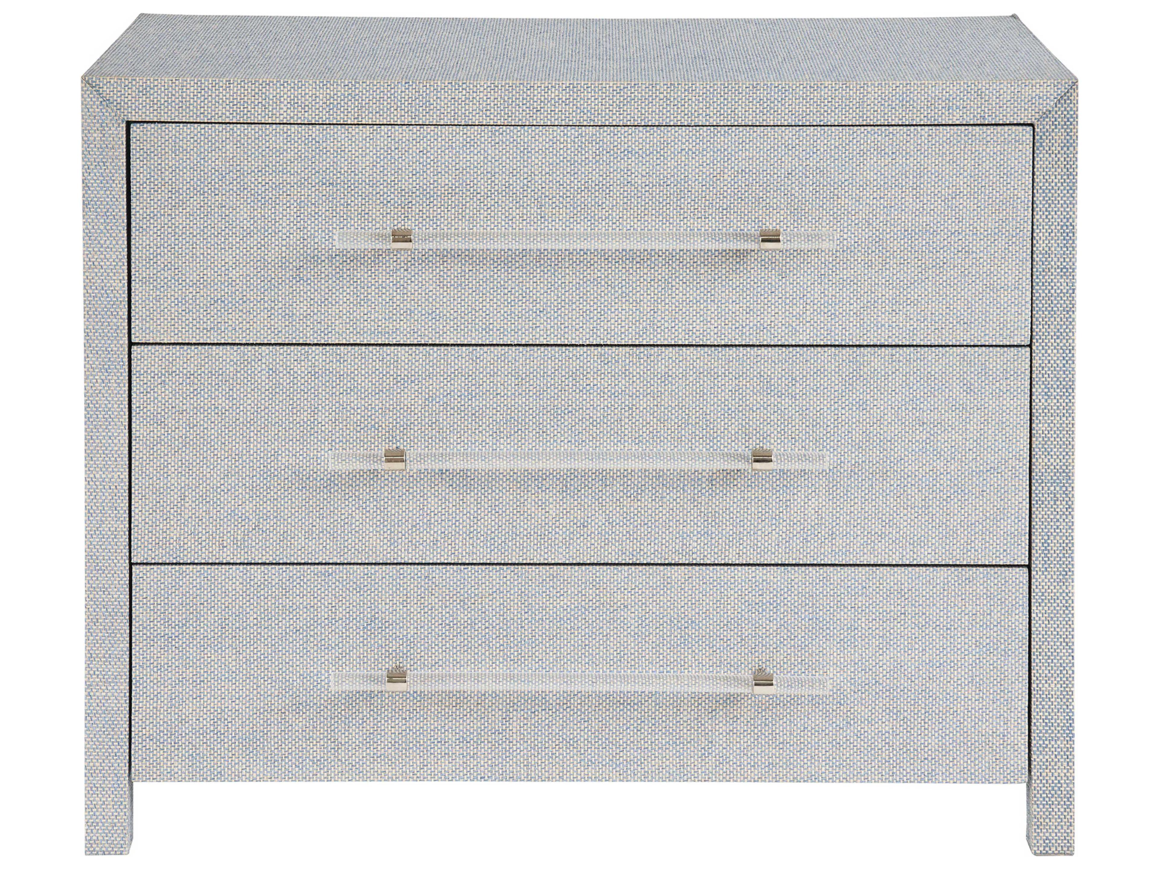 Coastal Living Home Weekender 3-Drawers Blue Seagrass Solid Wood Accent Chest