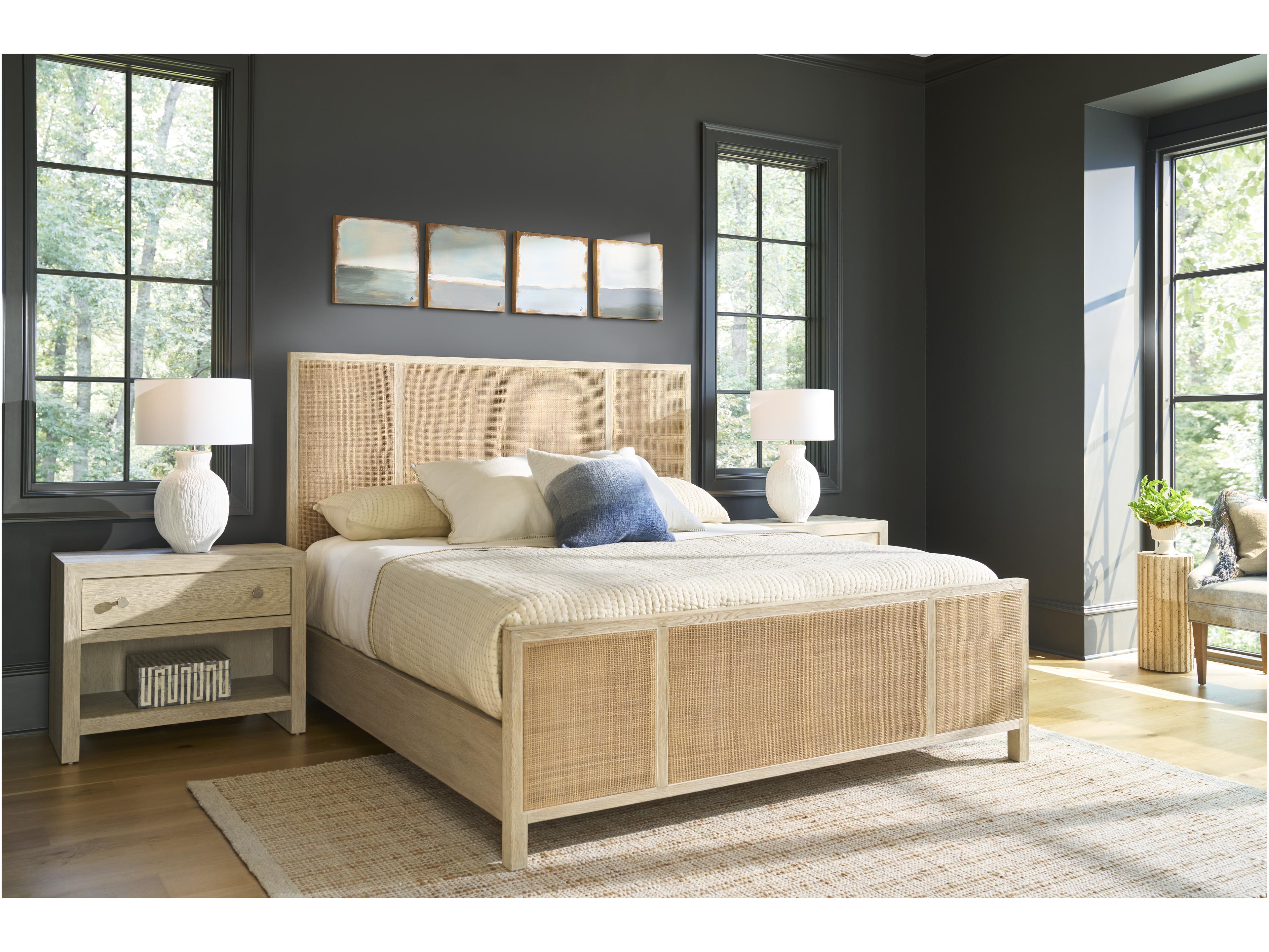 Coastal Living Home Oasis Natural Oak Wood King Platform Bed