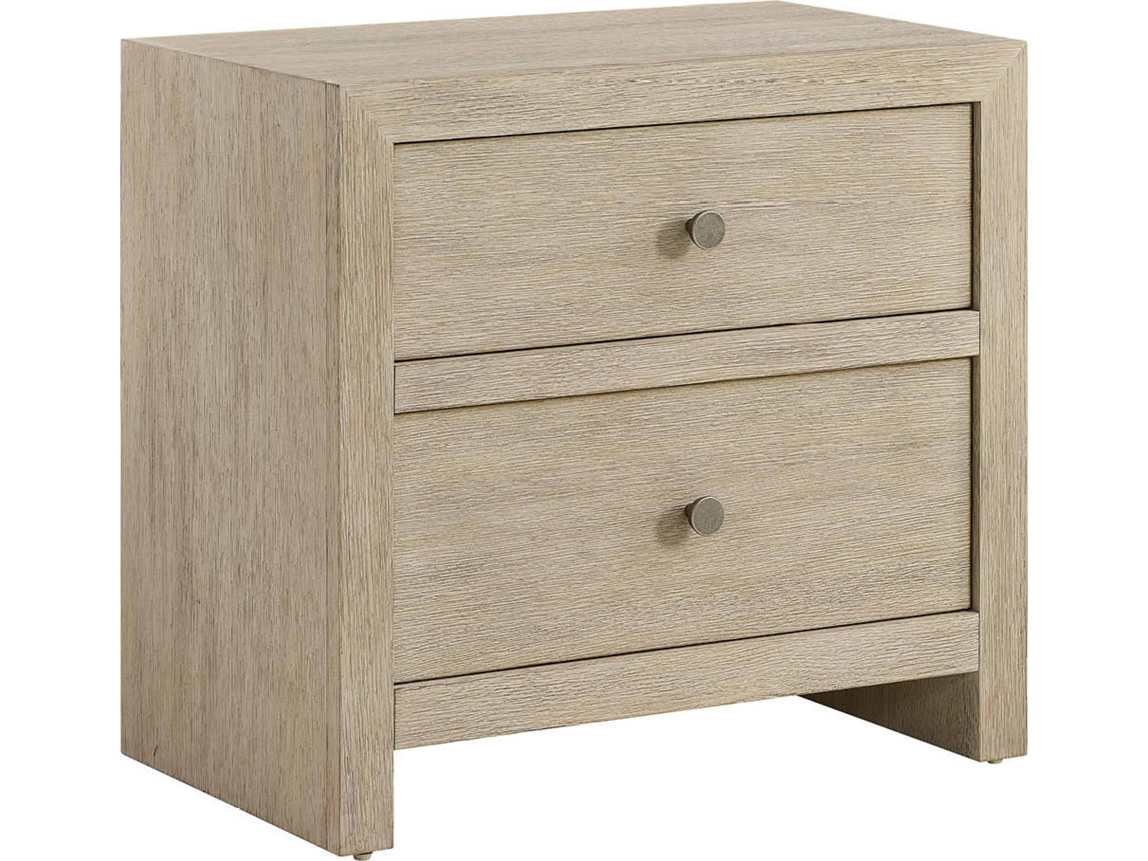 Oasis 2-Drawers Oak Wood Nightstand