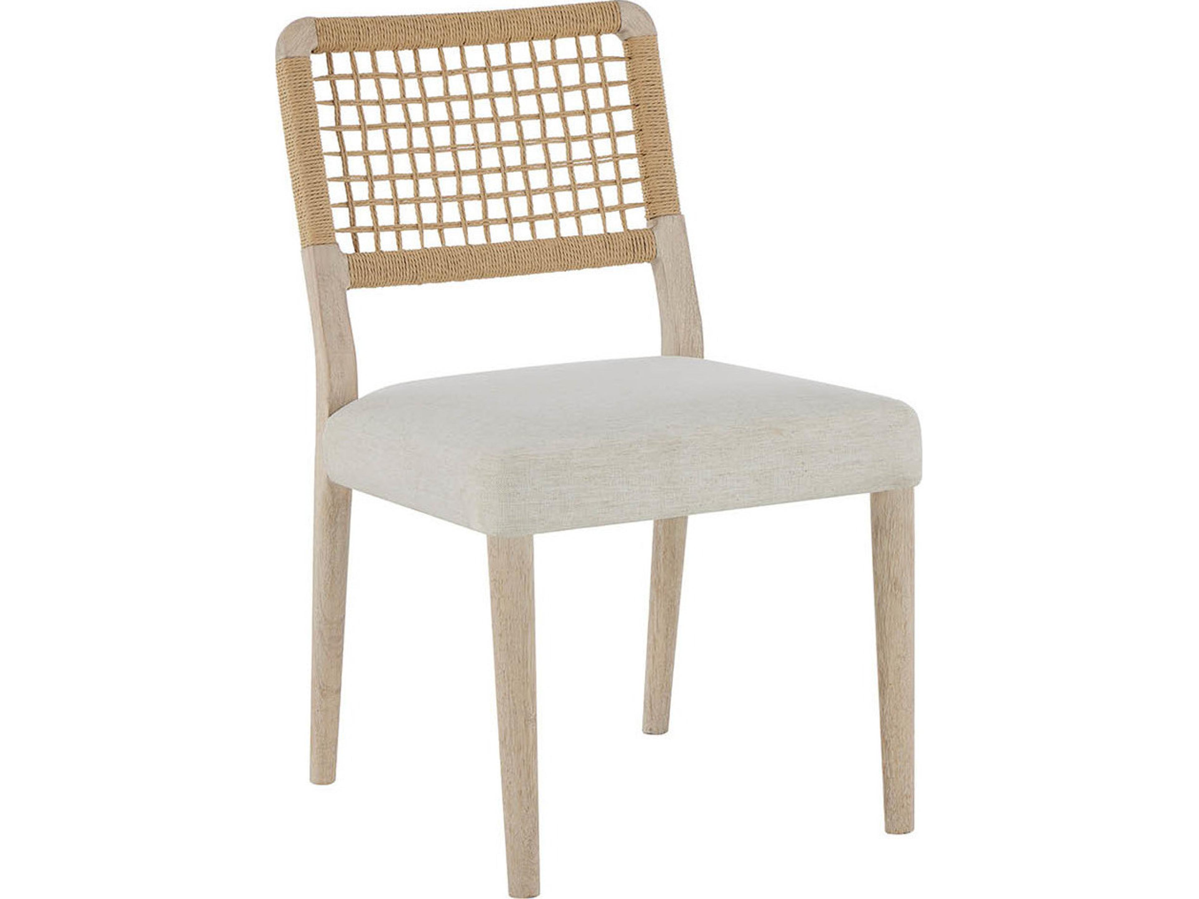 Oasis Natural Upholstered Armless Dining Chair Set of 2