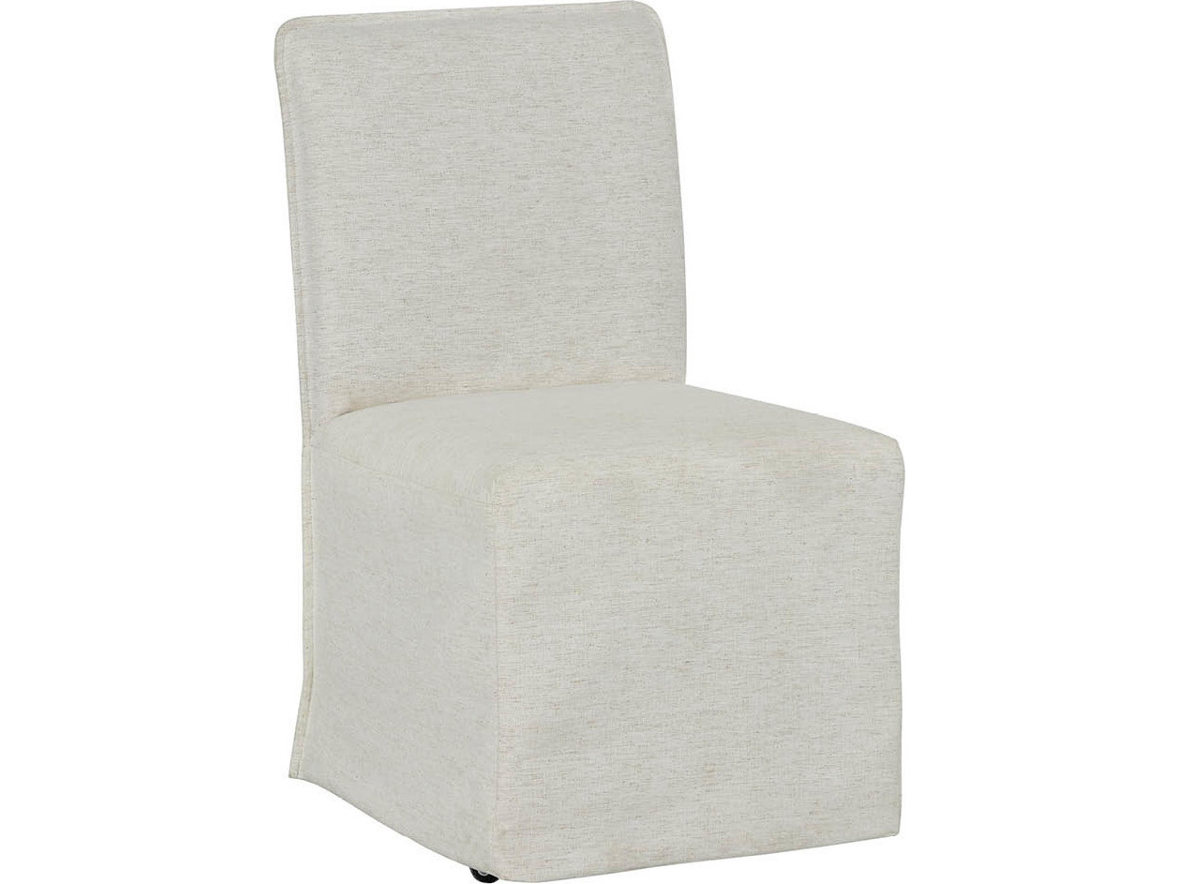 Oasis White Upholstered Armless Dining Chair