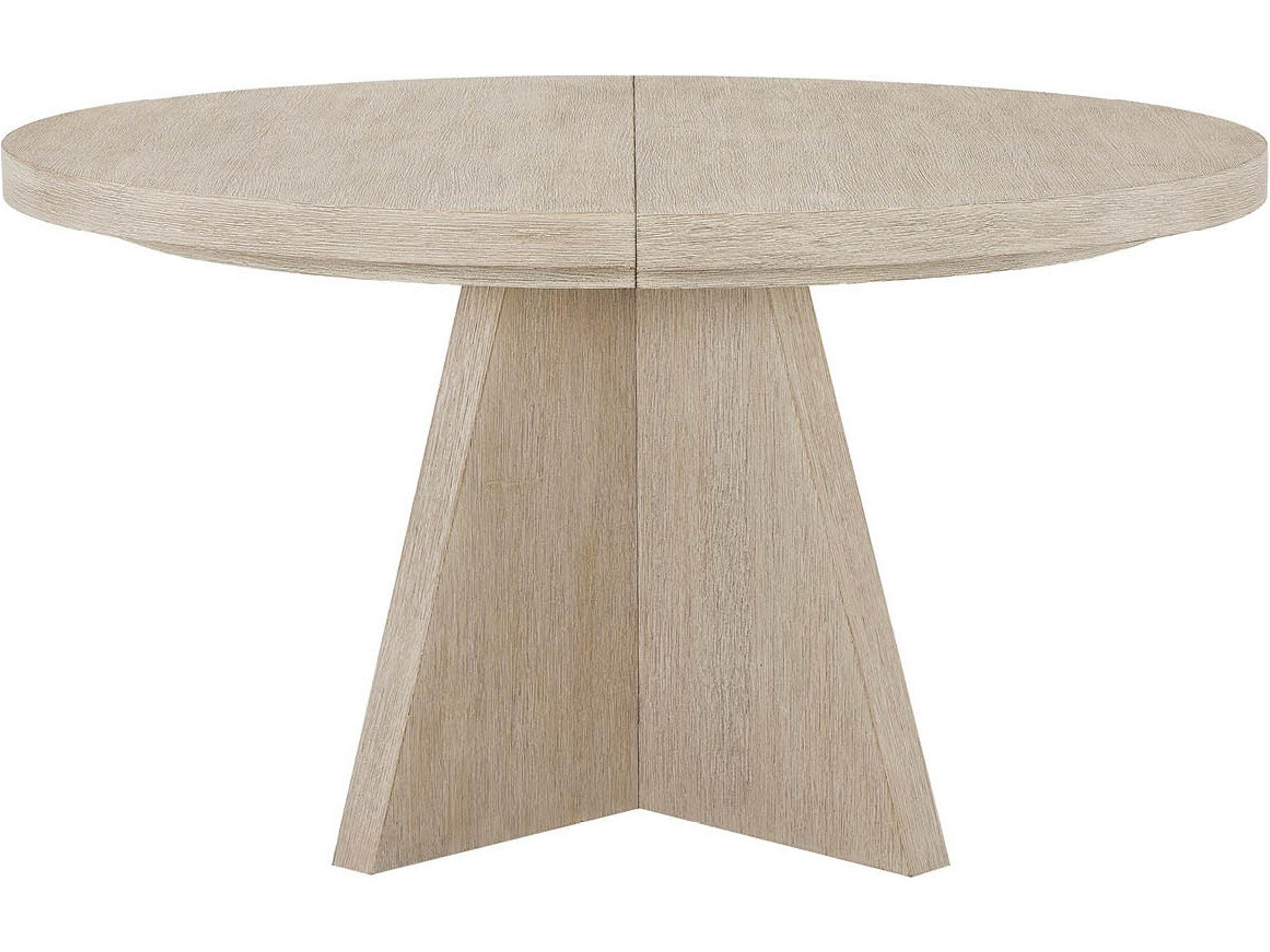 Coastal Living Home Oasis Round Wood Dockside Natural Tan Oak Dining Table