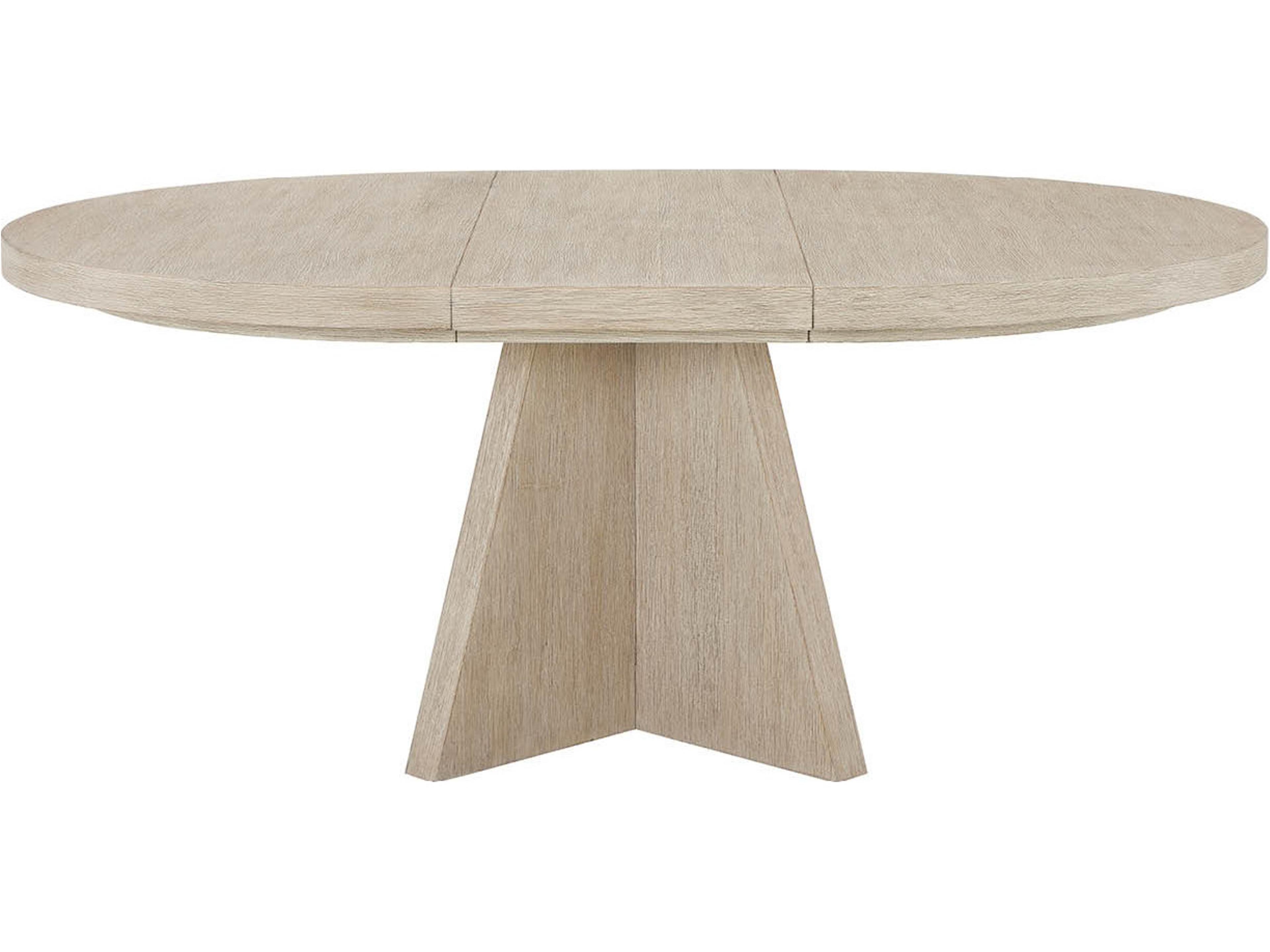 Coastal Living Home Oasis Round Wood Dockside Natural Tan Oak Dining Table