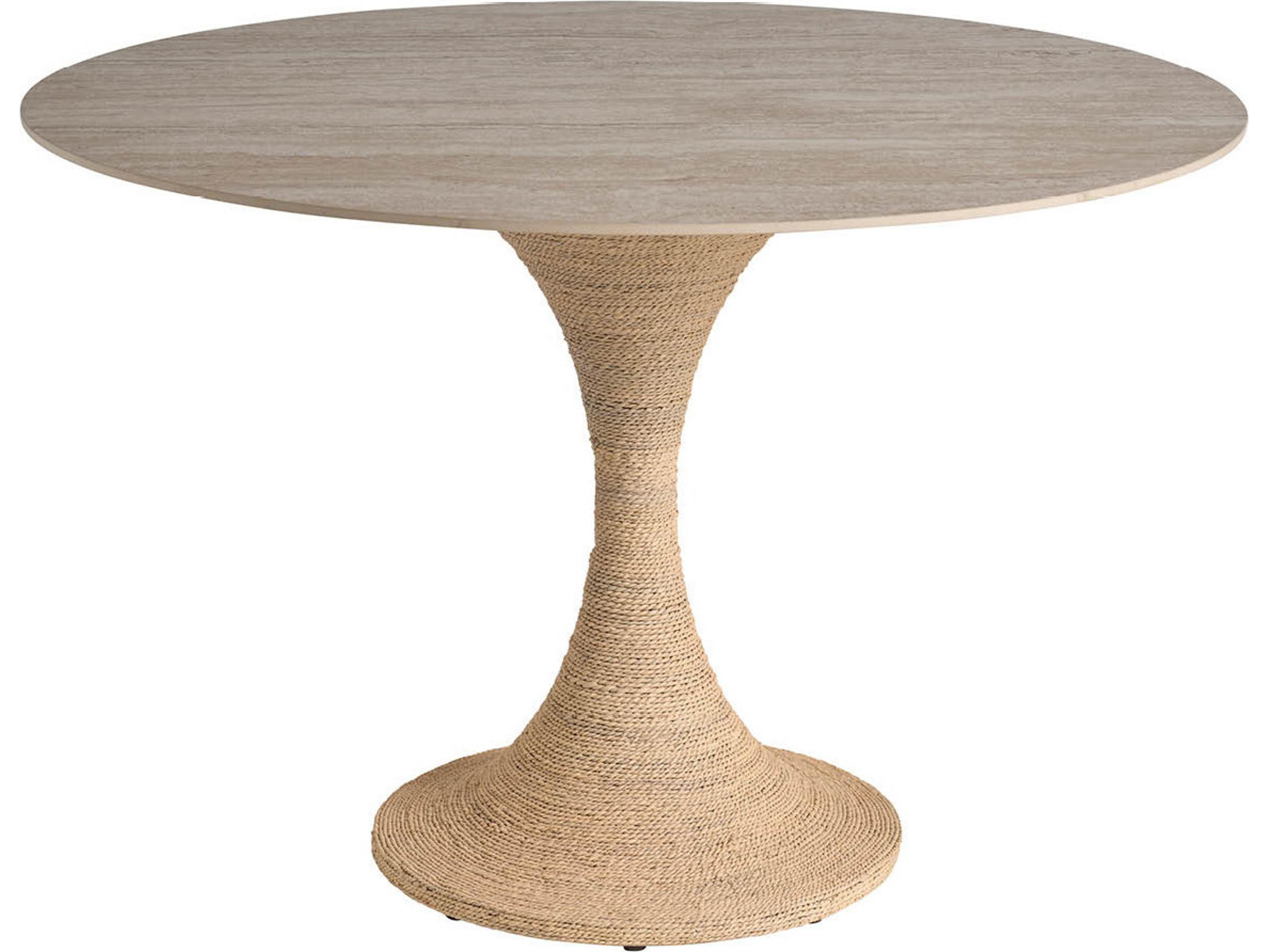 Oasis Round Stone Natual And Travertine Dining Table