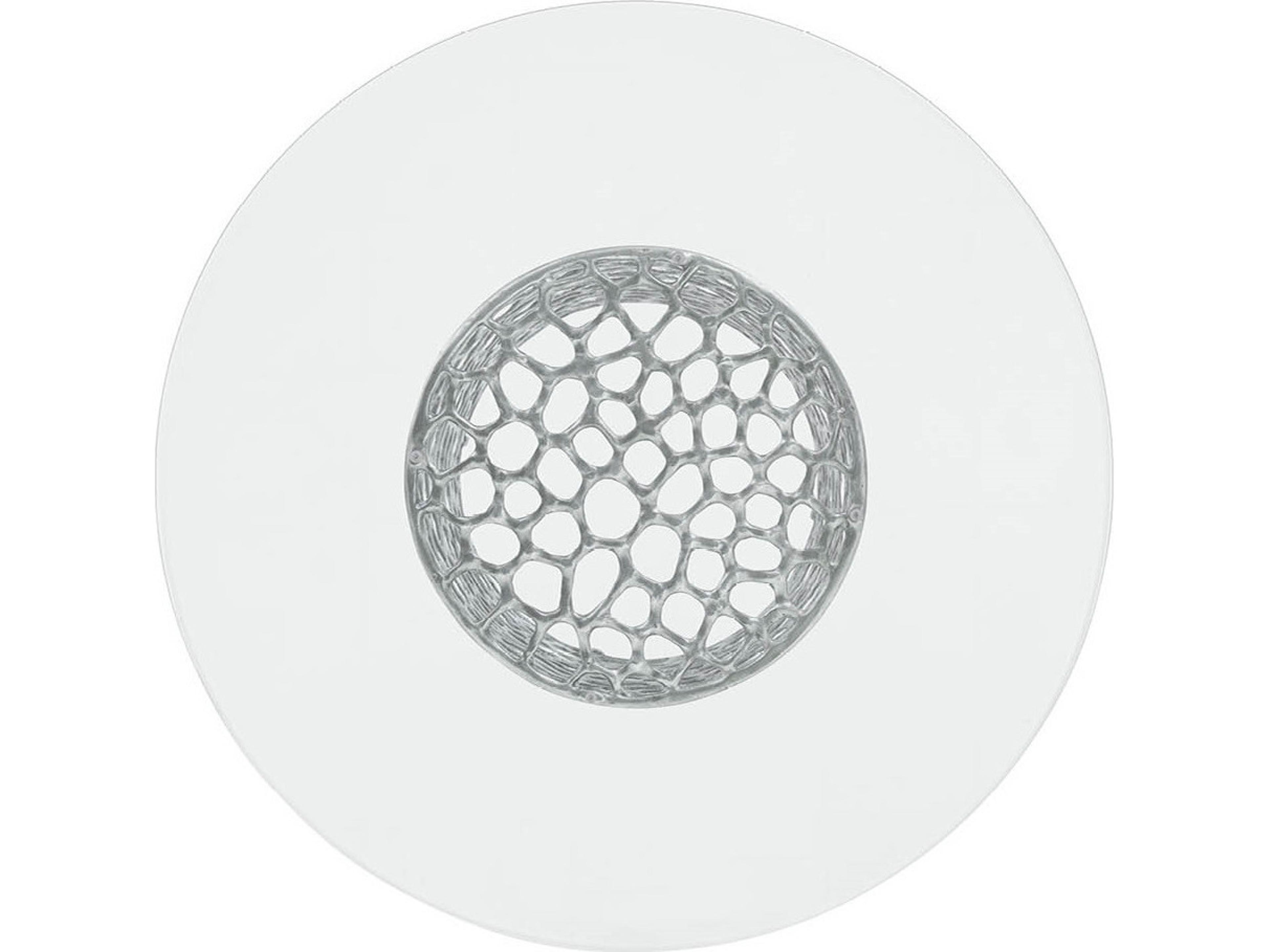 Coastal Living Home Oasis Round Glass Antique Nickel Dining Table