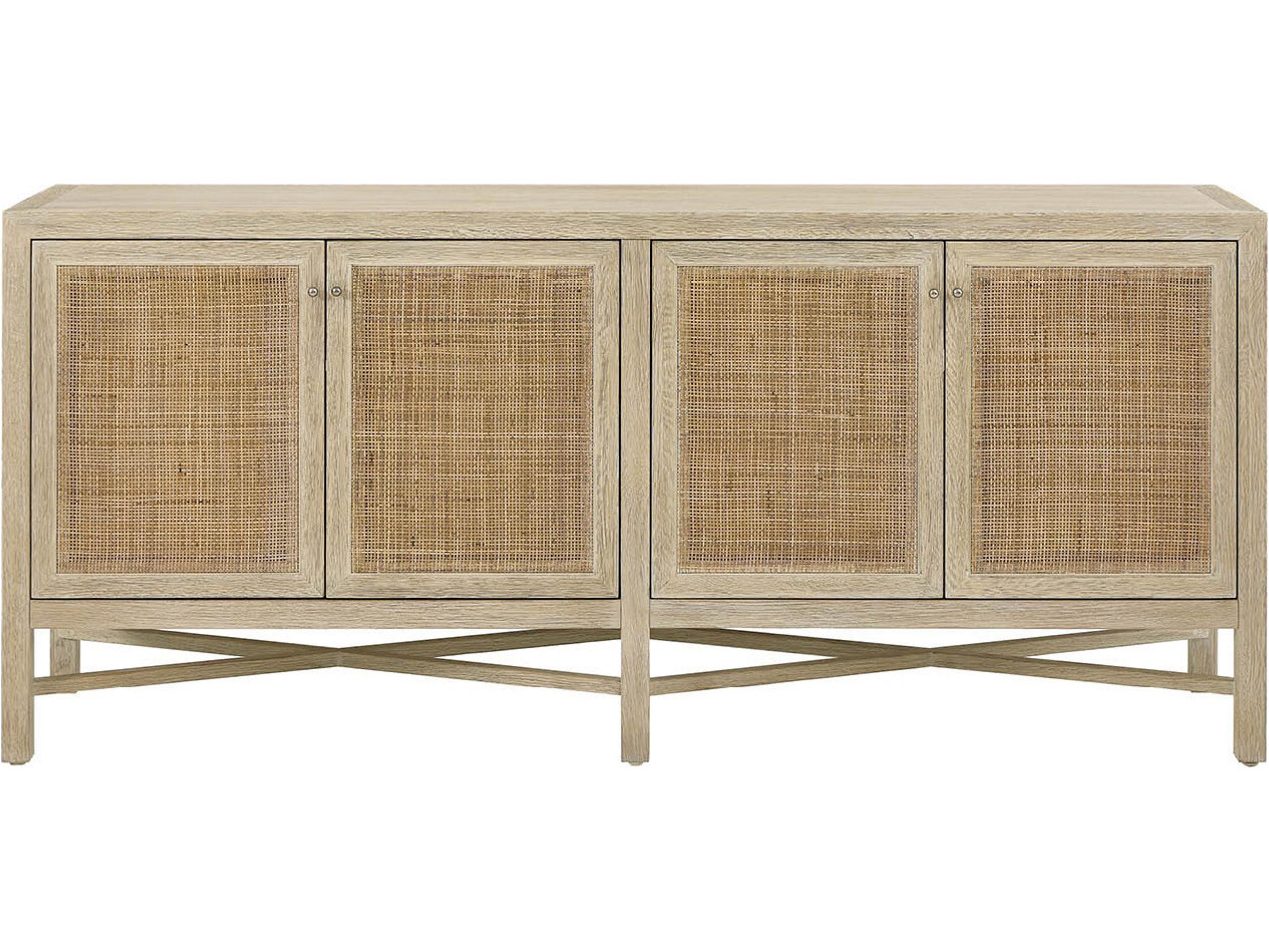 Coastal Living Home Oasis 76" Oak Wood Dockside Natural Tan Sideboard