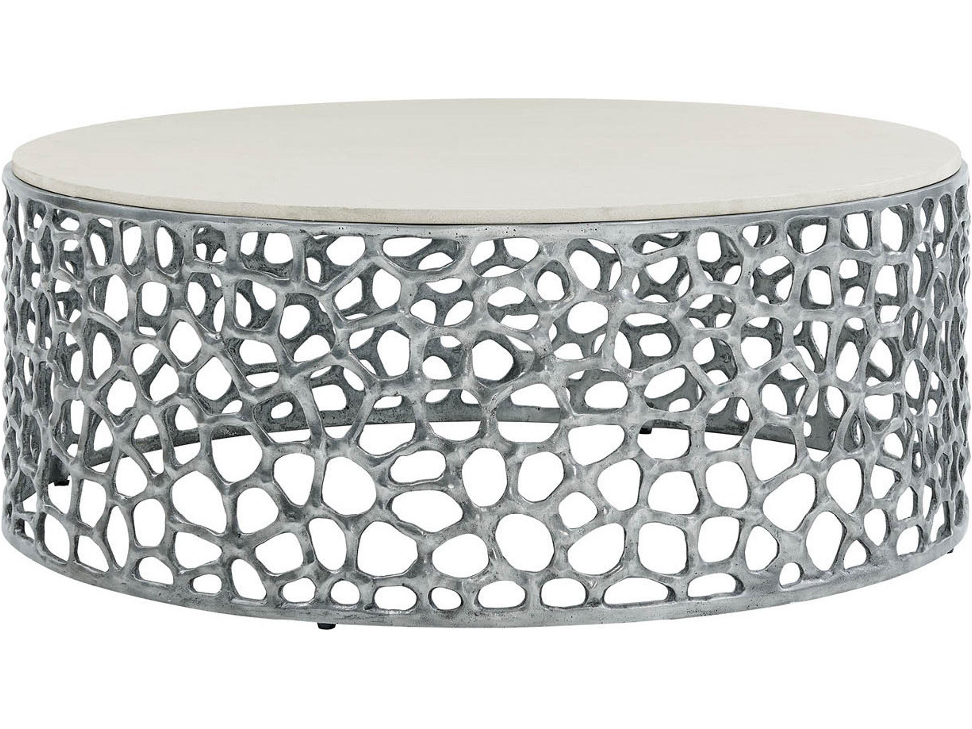 Oasis Round Stone Gray Coffee Table