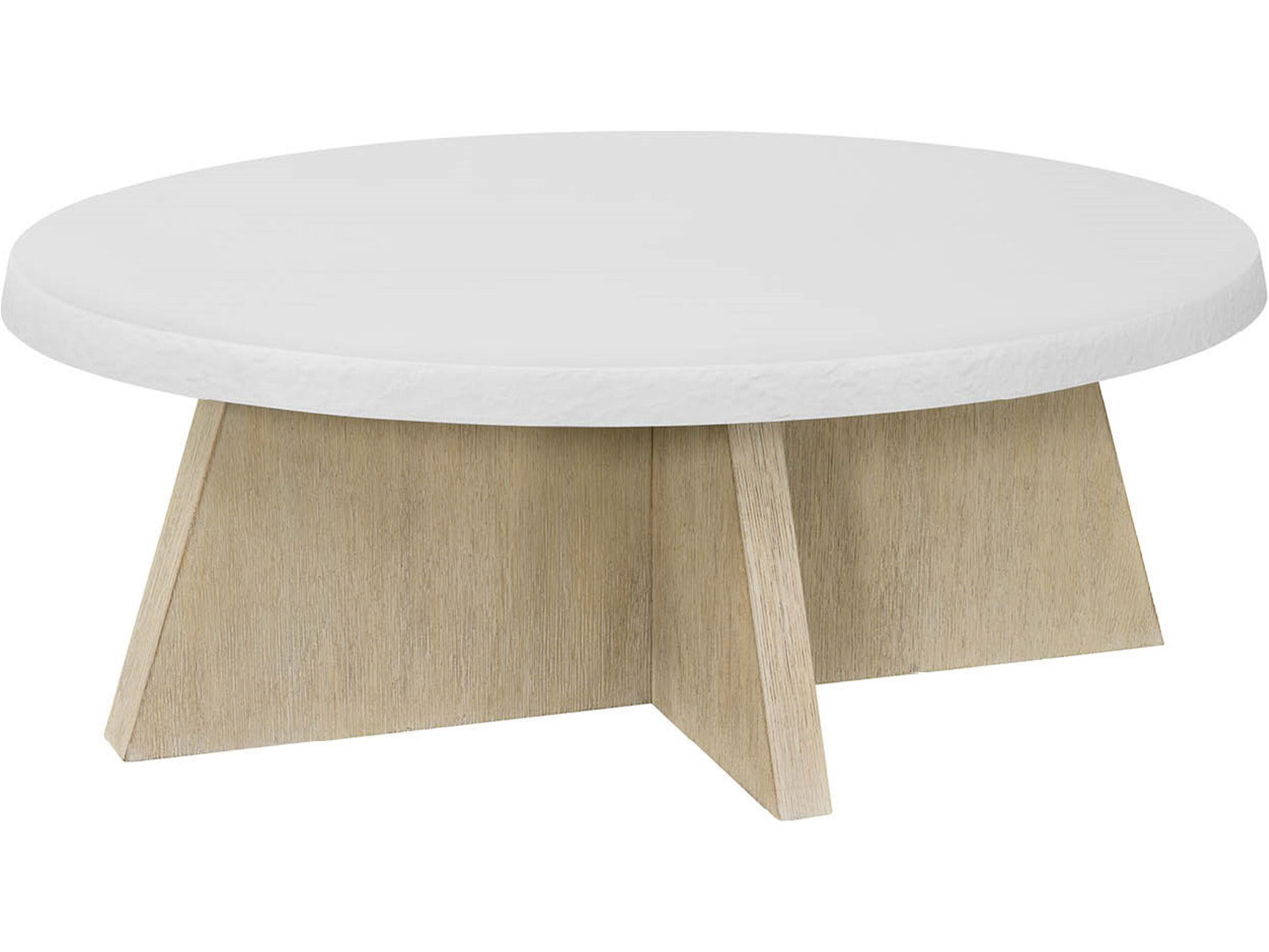 Oasis Oval Wood Dockside Tan And Shoreline White Coffee Table