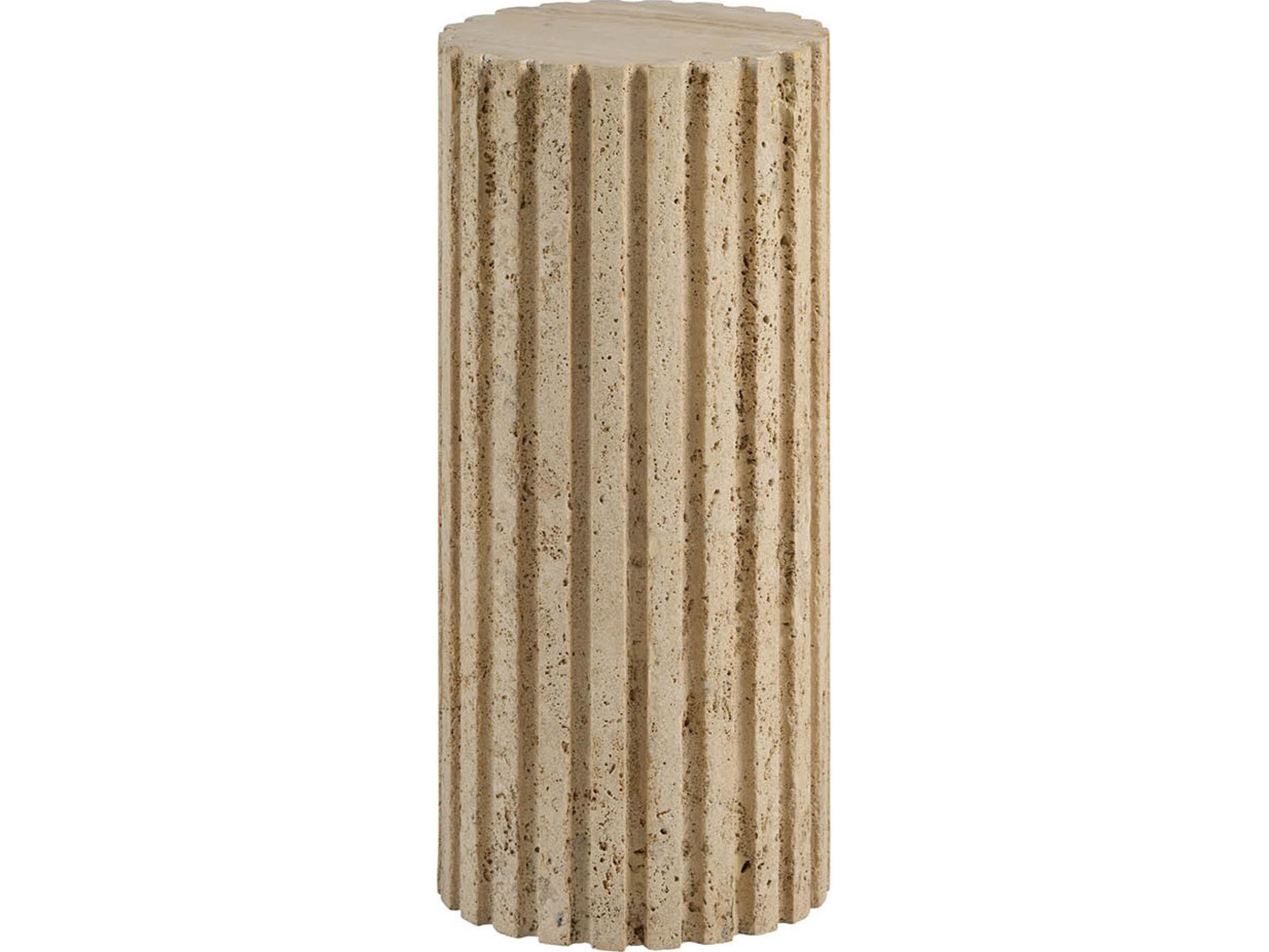 Oasis Round Natural Stone End Table