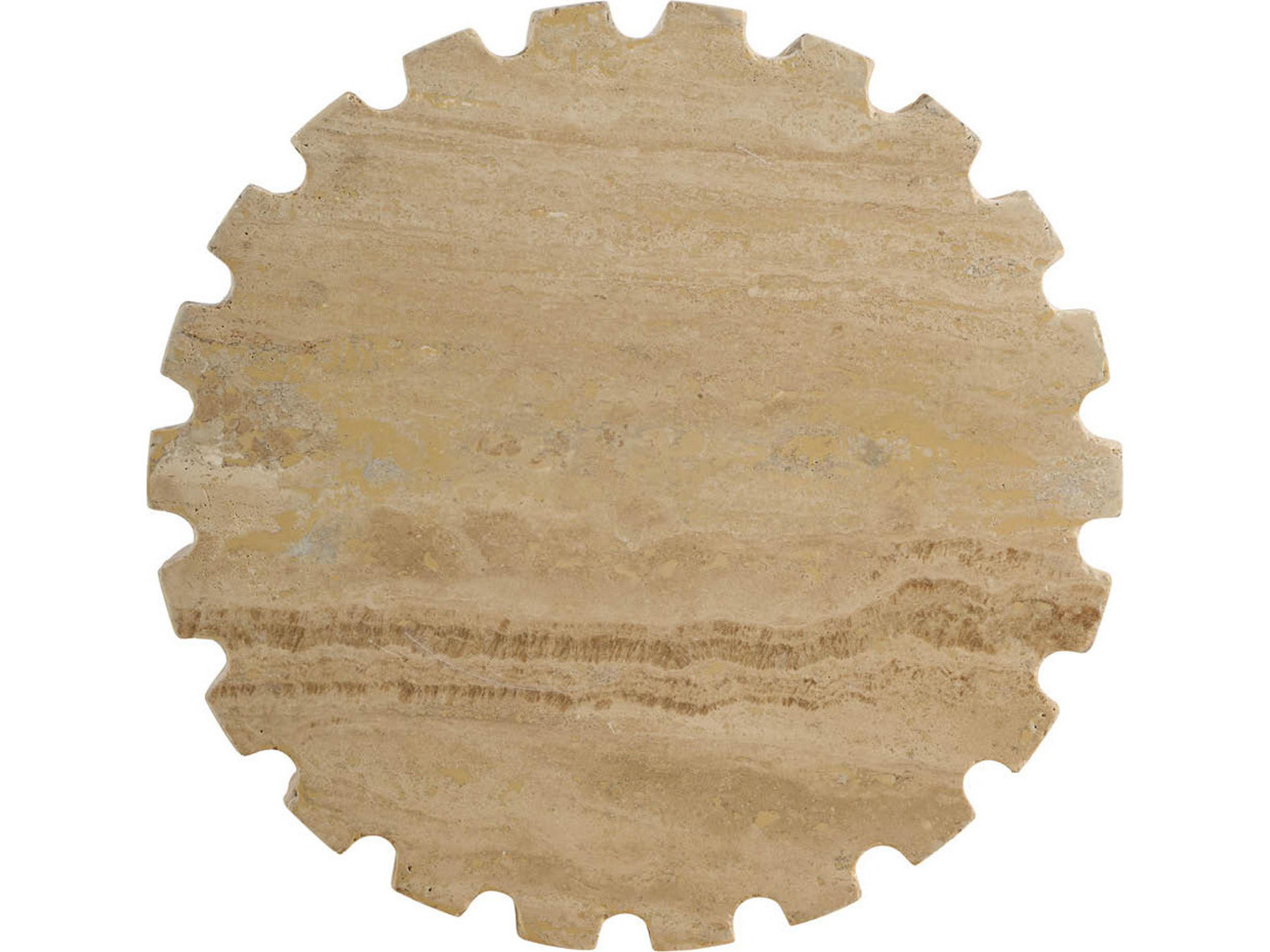 Coastal Living Home Oasis Round Natural Stone End Table