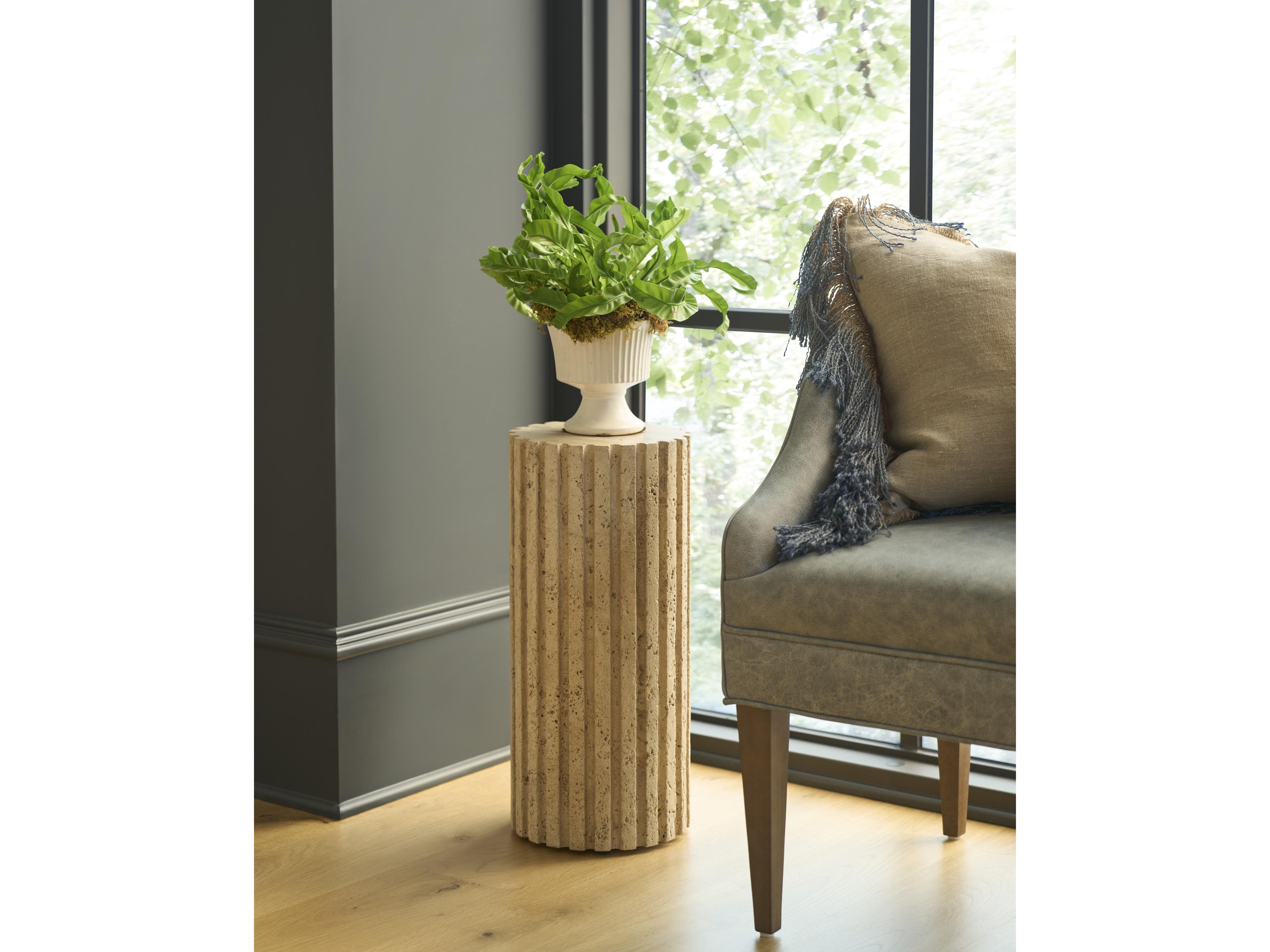 Coastal Living Home Oasis Round Natural Stone End Table