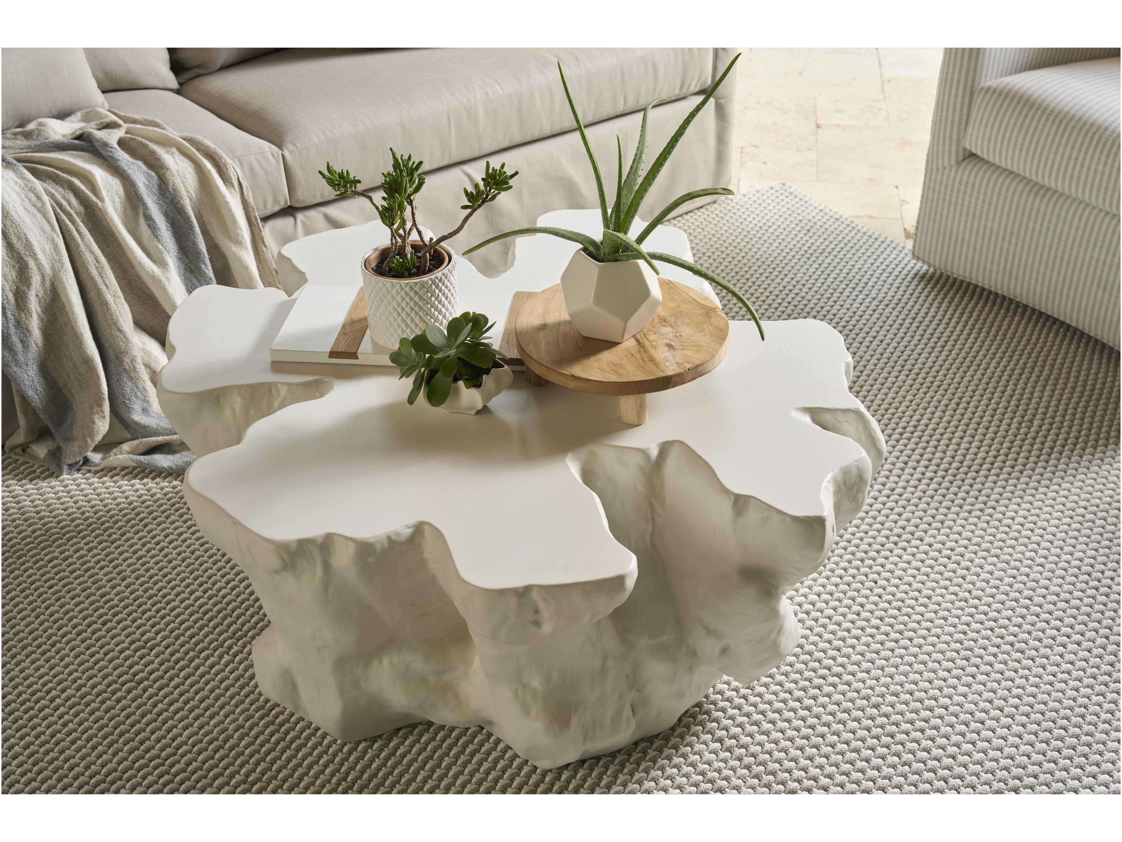Coastal Living Home Oasis Concrete White Coffee Table