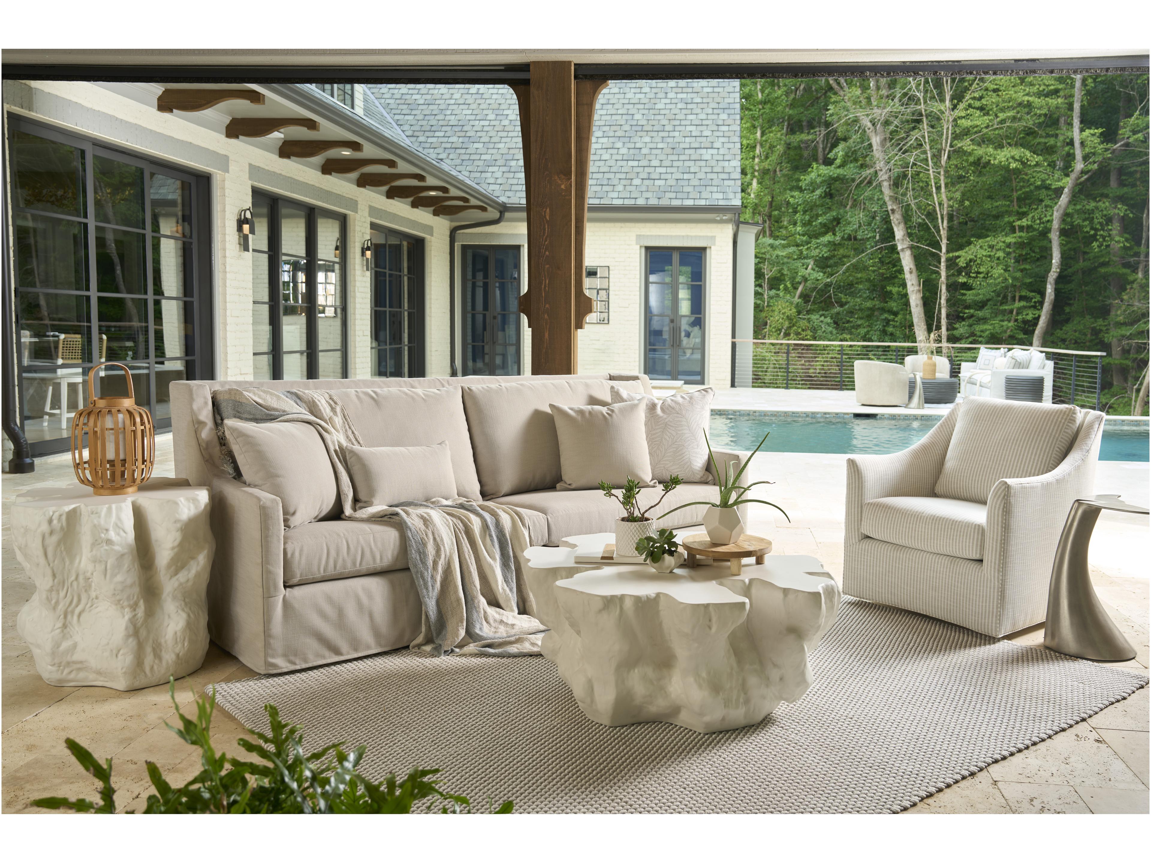 Coastal Living Home Oasis Concrete White Coffee Table