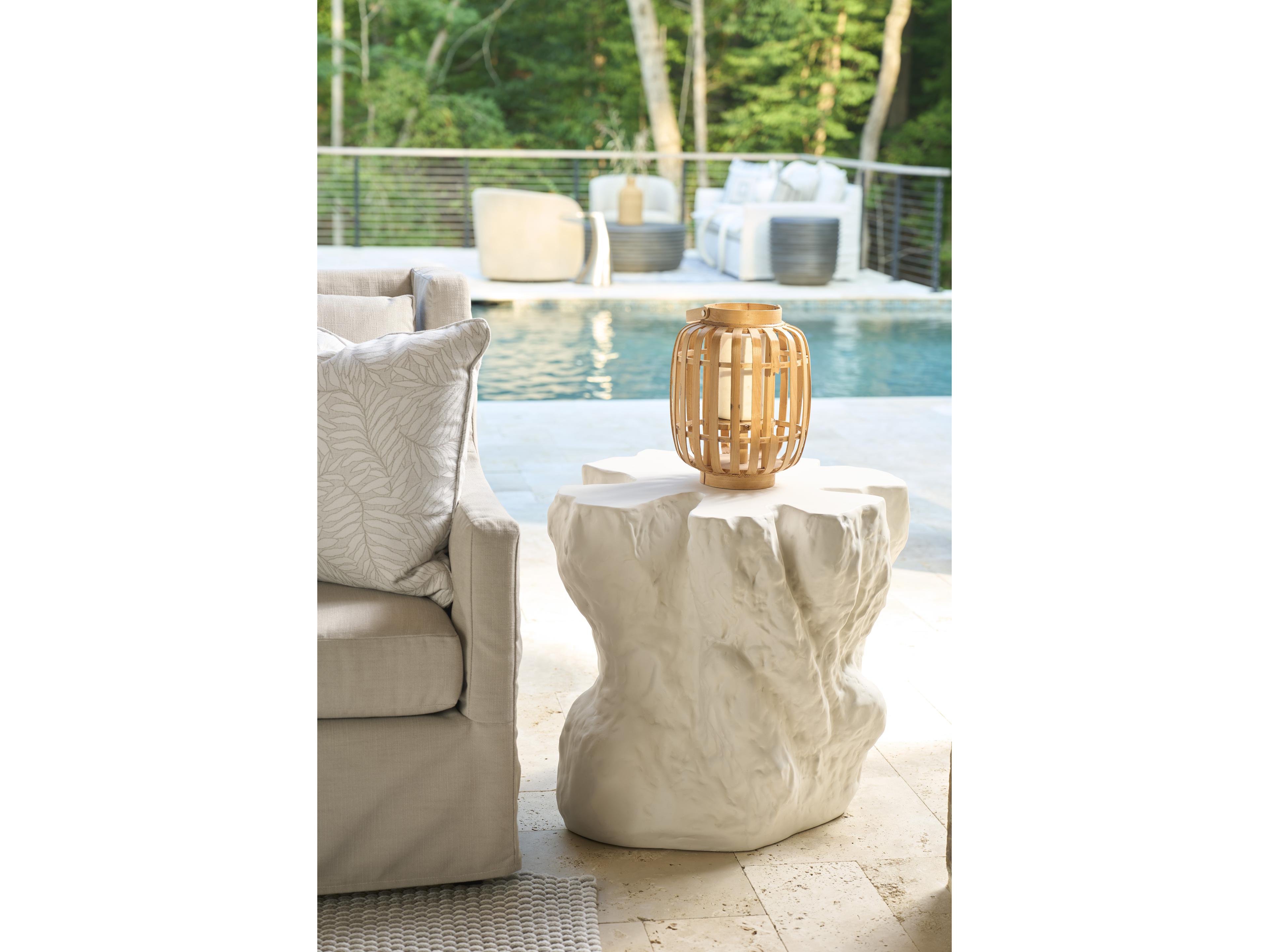 Coastal Living Home Oasis Concrete White End Table
